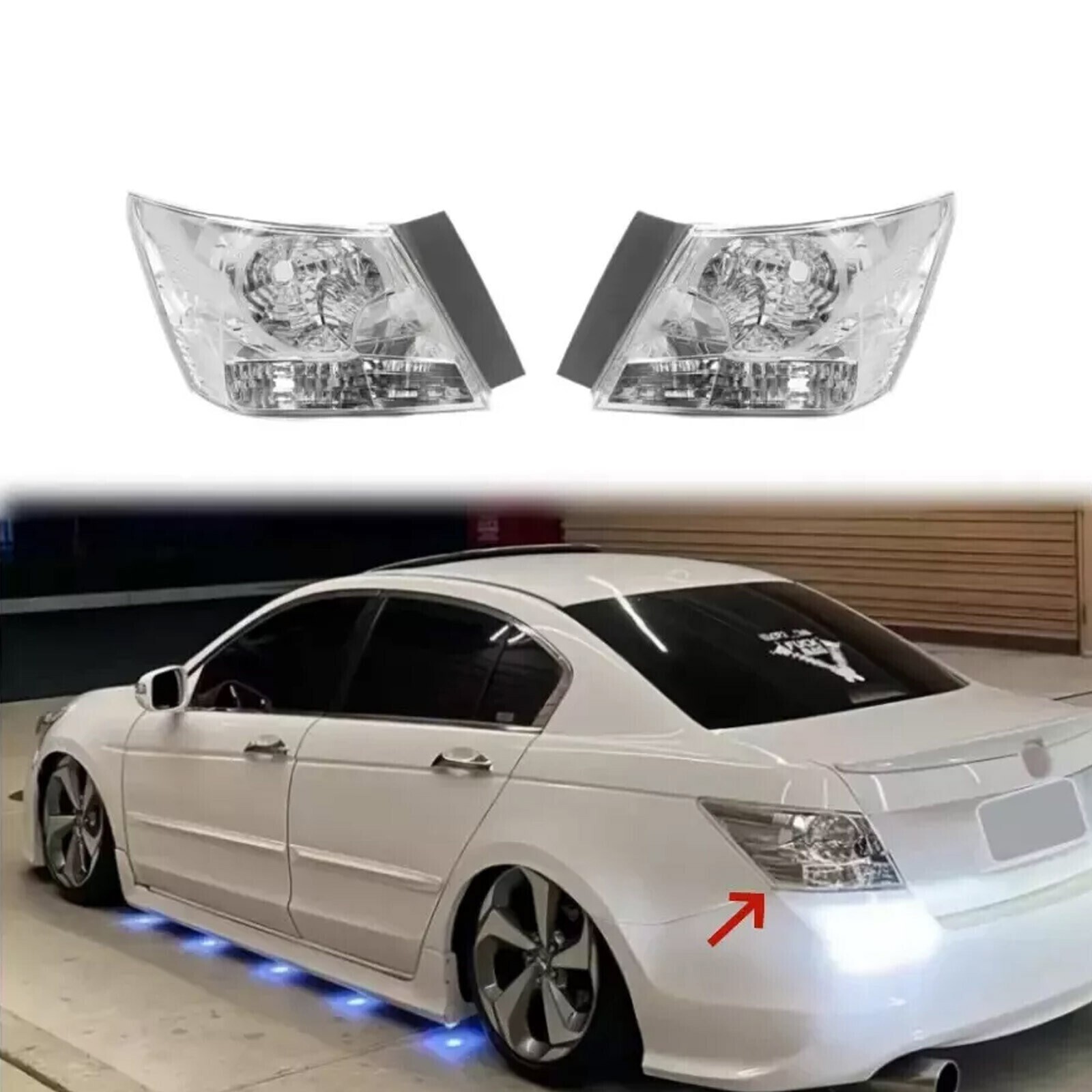 For 08-12 Accord Sedan Crystal Clear Lens Brake Tail Light Turn Signal Cover NEW