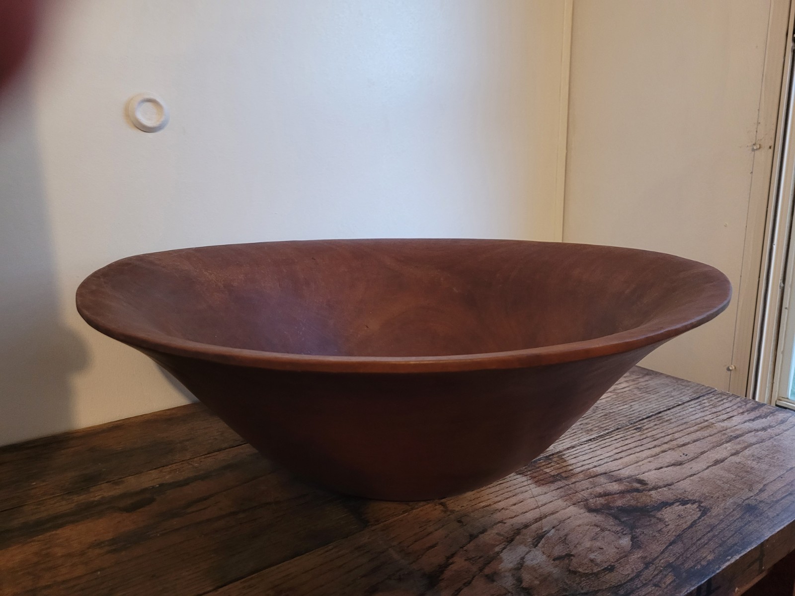 Antique Vintage 25 Inch Huge Primitive Wooden Bowl Very Nice Antique Vintage 25 Inch Huge Primitive Wooden Bowl Very Nice