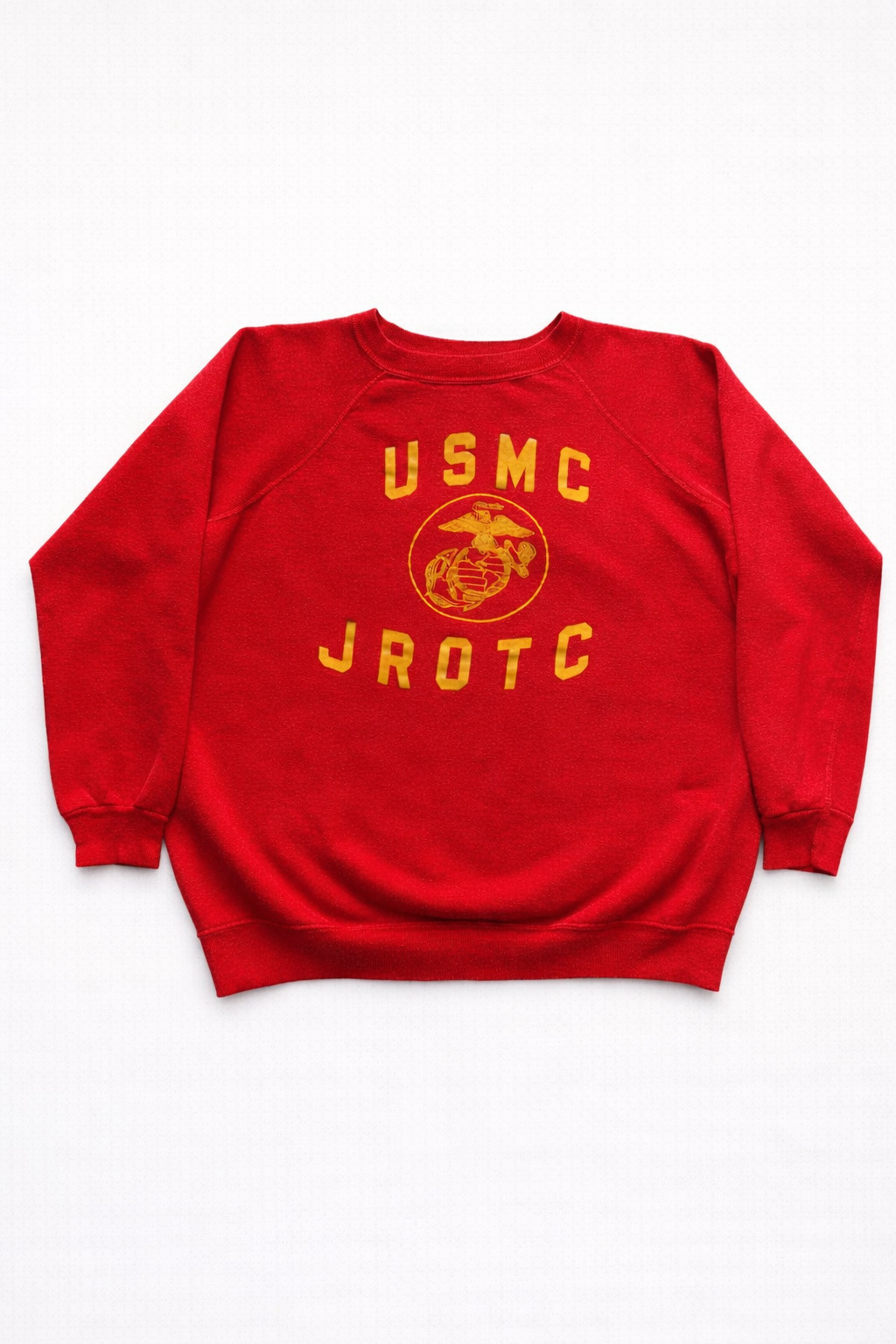 60s Vintage USMC JROTC Sweatshirt Red Raglan Military Marine Corps Rare