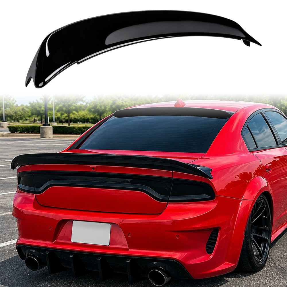 For 2015-2023 Dodge Charger Redeye Style Highkick Trunk Spoiler Wing Gloss Black