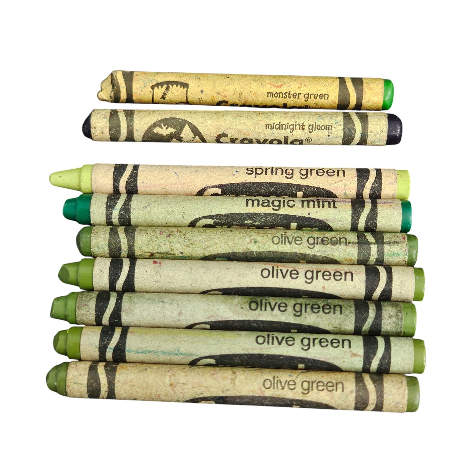 Discontinued Crayola Crayons Rare Retired Olive Green Binney Smith Greens Lot