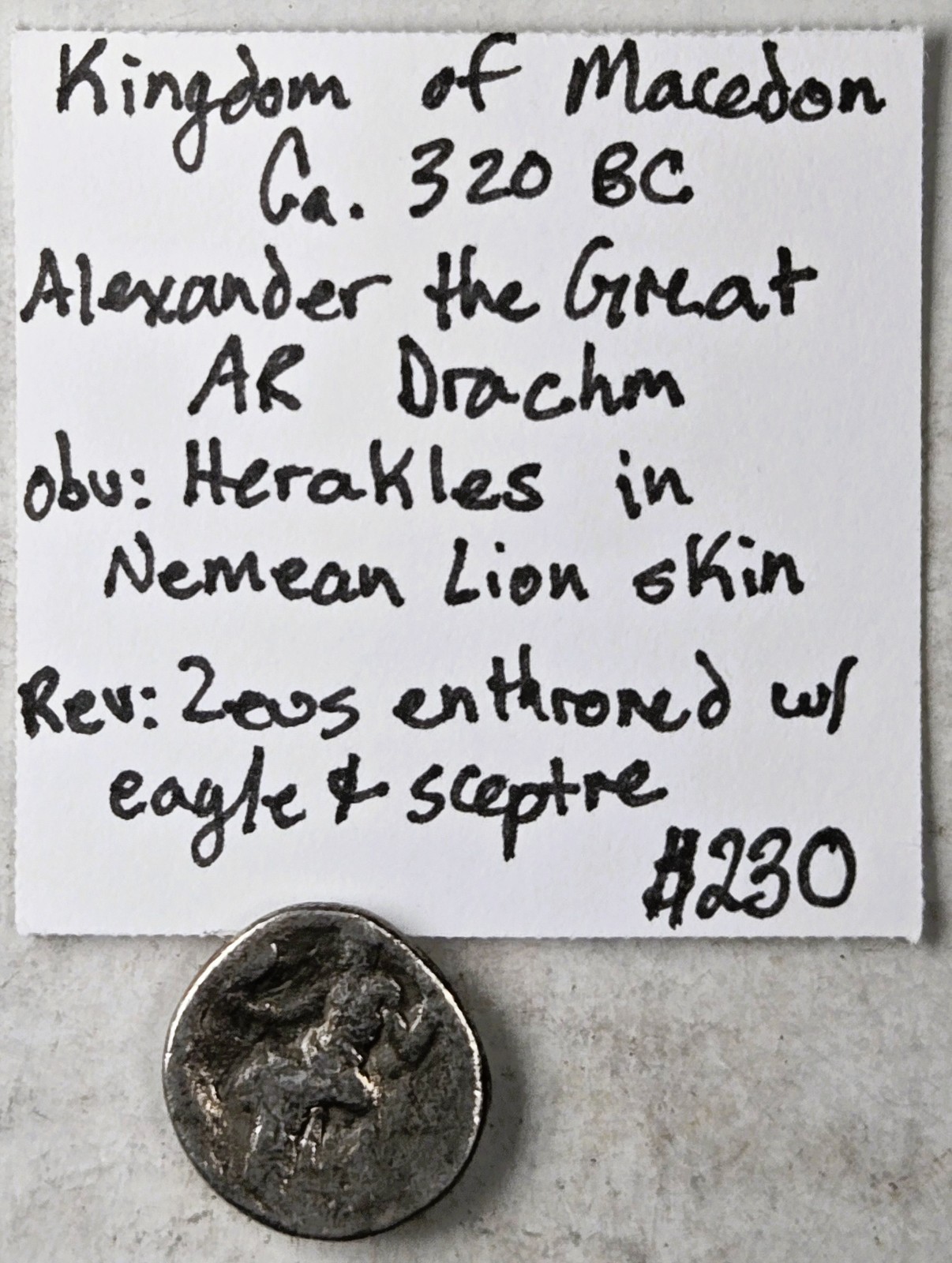 Alexander the Great III - 336-323 BC - Kingdom of Macedon - SILVER AR DRACHM