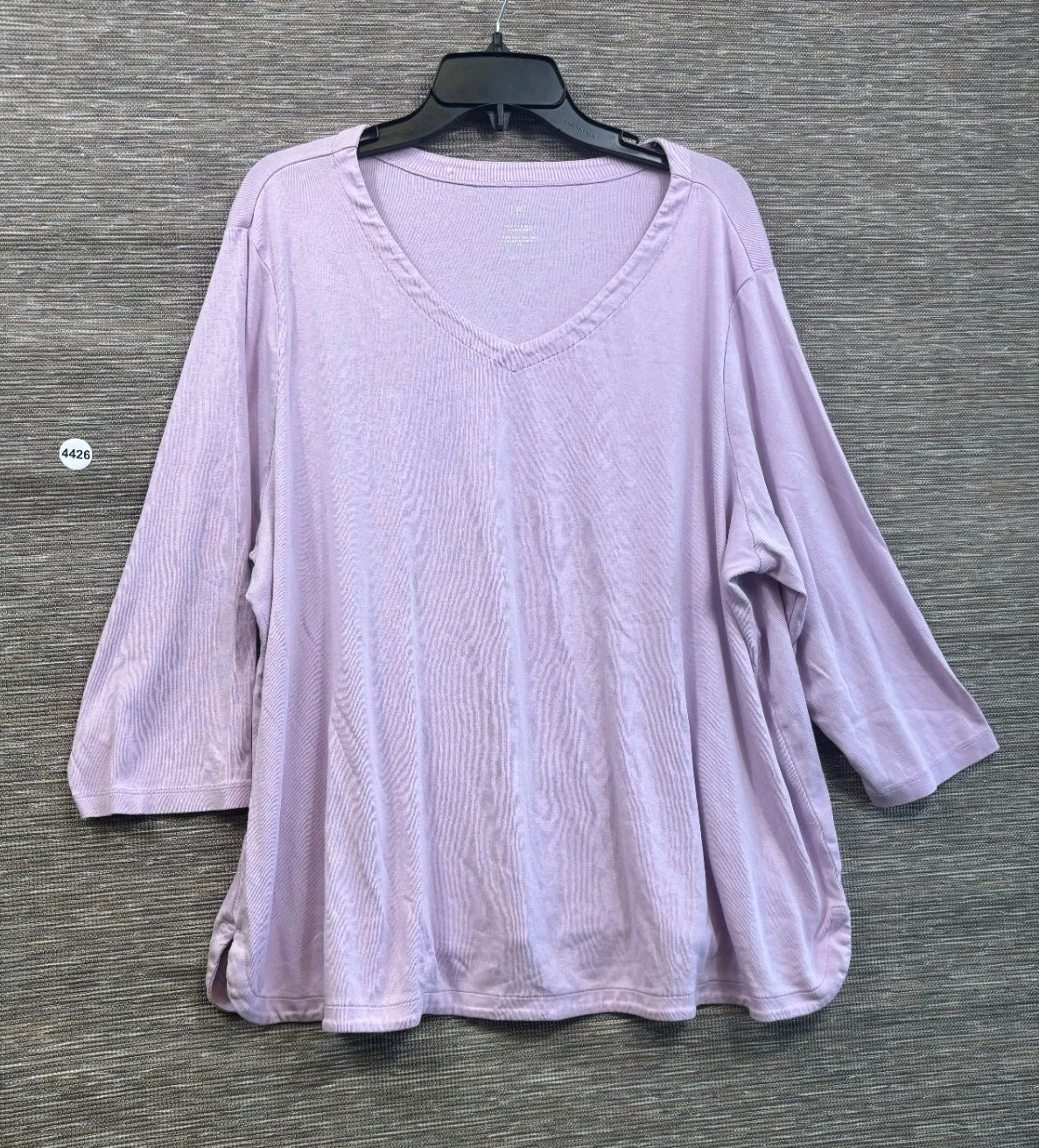 J Jill Pima Cotton 3/4 Sleeve V-Neck Tee Womens Size 3X Purple Casual J Jill Pima Cotton 3/4 Sleeve V-Neck Tee Womens Size 3X Purple Casual