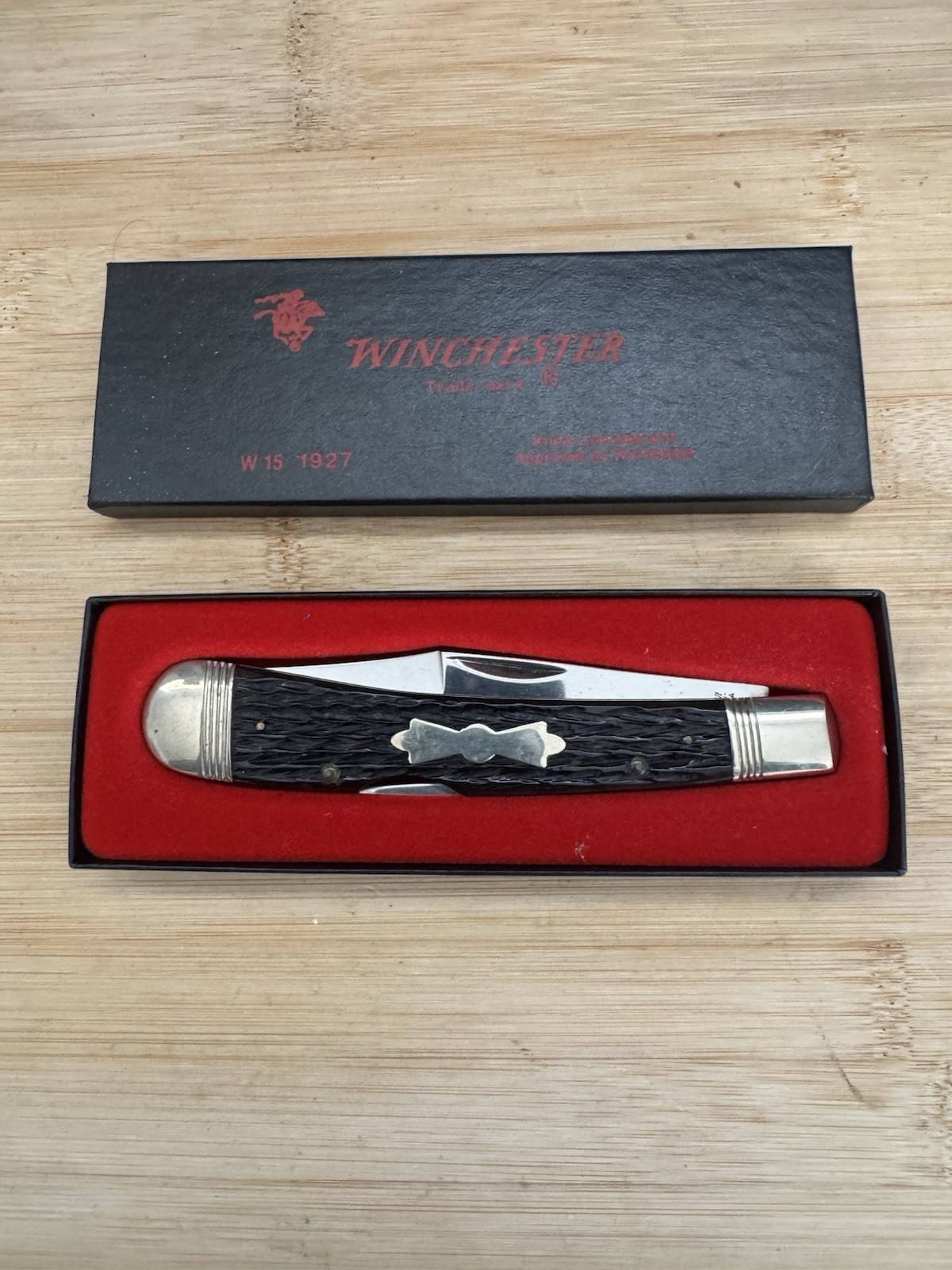 VTG 1988 Winchester W15 1927 Banana Trapper Folding Knife Lockback Made In USA
