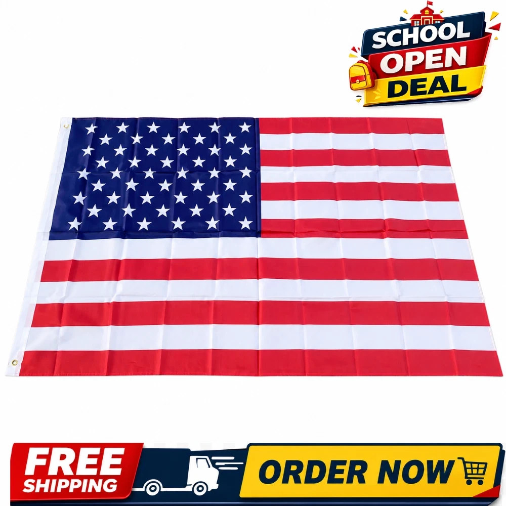3x5 FT Outdoor Embroidered American Flag Made in USA Luxury Embroidered Star US 3x5 FT Outdoor Embroidered American Flag Made in USA Luxury Embroidered Star US