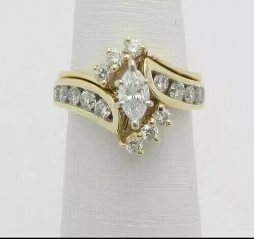 3Ct Marquise Cut Lab-Created Diamond Women's Wedding Ring 14K Yellow Gold Plated 3Ct Marquise Cut Lab-Created Diamond Women's Wedding Ring 14K Yellow Gold Plated