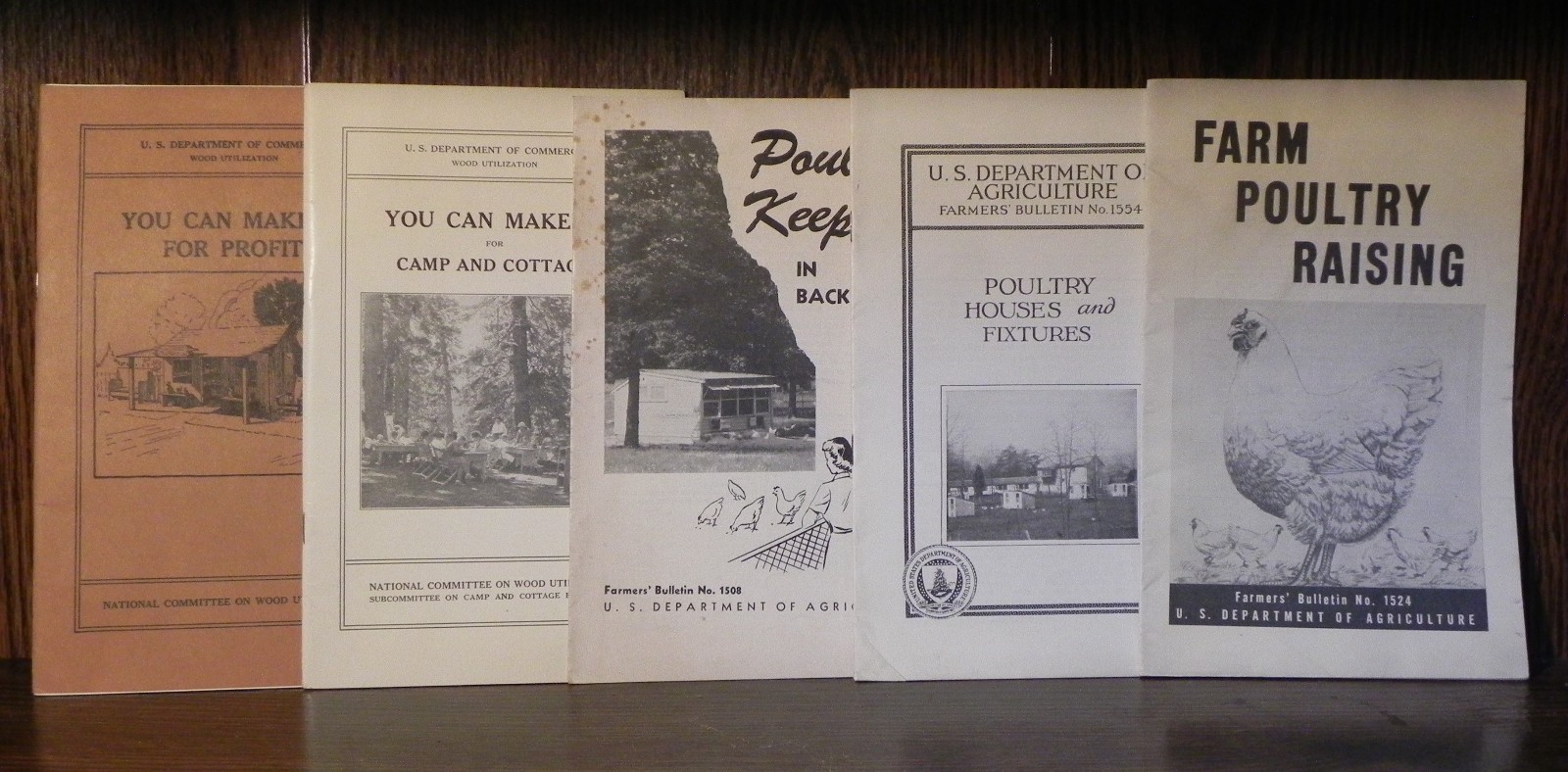 1930s-50s Vintage U.S. Department Handbooks on Homesteading - Poultry Wood Camps