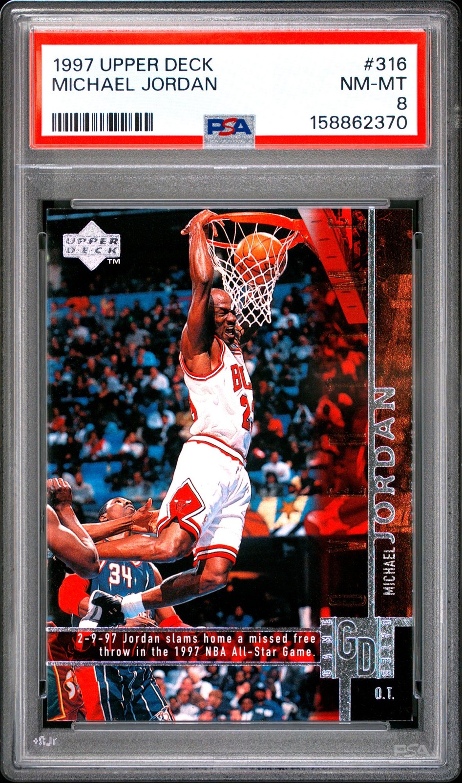 1997 Upper Deck #316 Michael Jordan PSA 8 POP/150 1997 Upper Deck #316 Michael Jordan PSA 8 POP/150