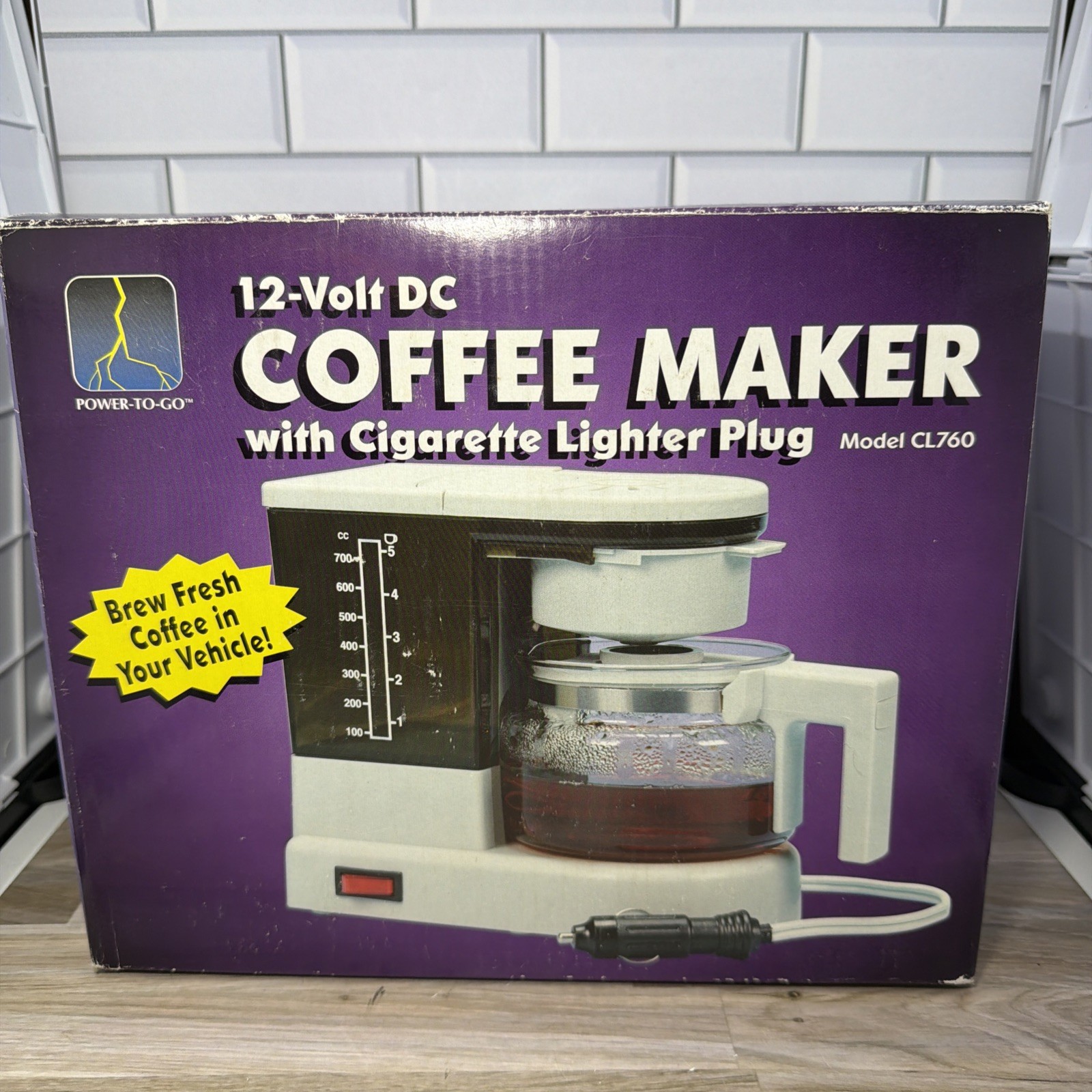 New Vtg 12v 5 Cup Portable Coffee Maker Auto Plug Camping Travel Lighter Plug