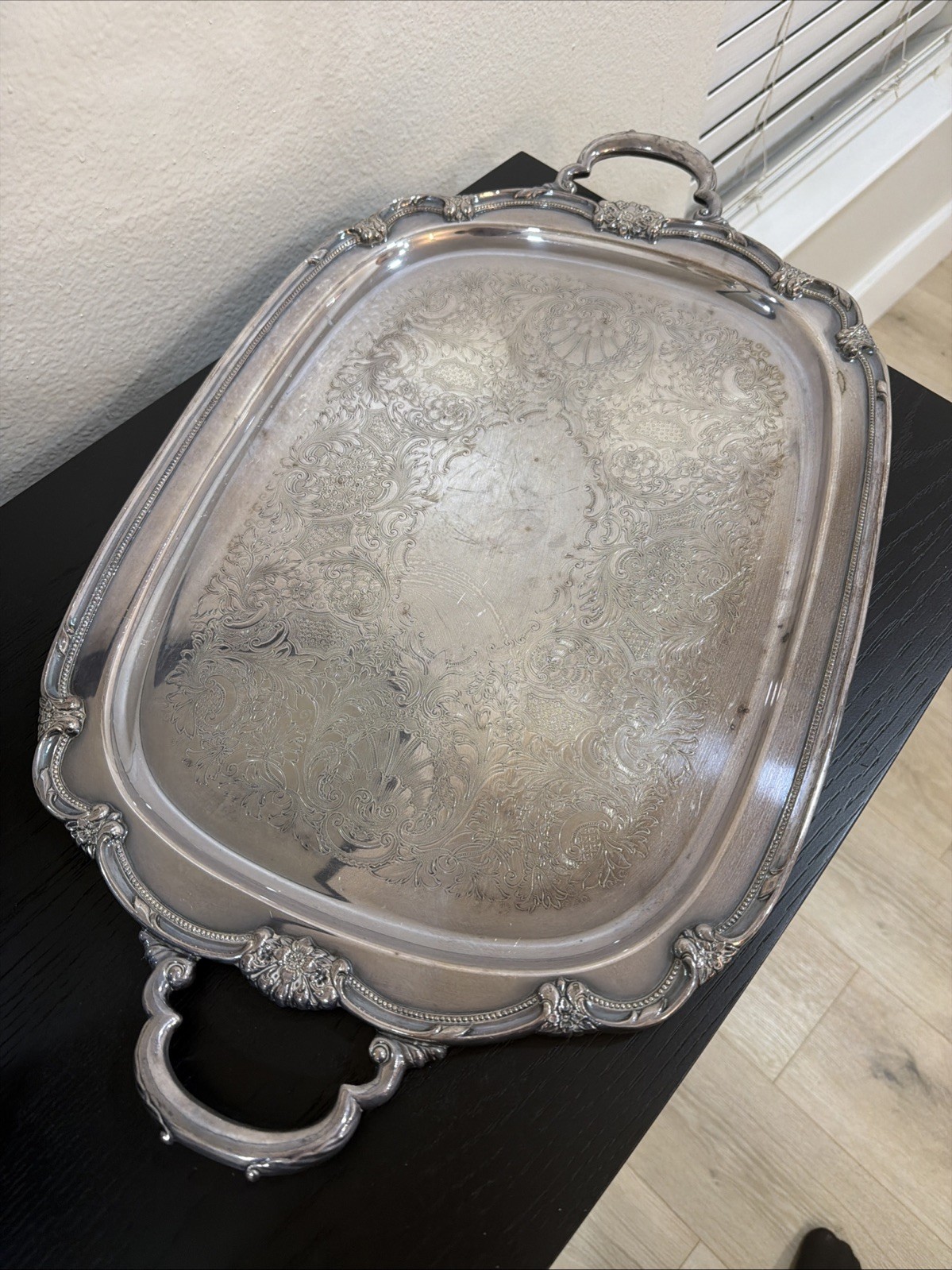 vintage 1847 Rogers Bros Remembrance silverplate serving tray 24 Inches Long