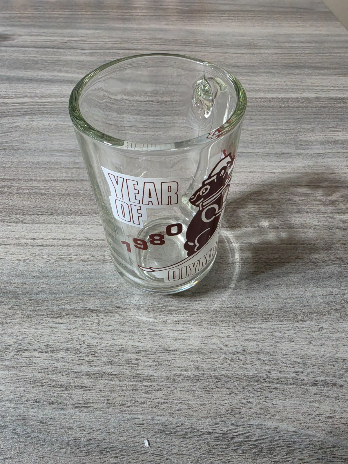Rare 1980 Winter Olympics Mug Glass 5.5\