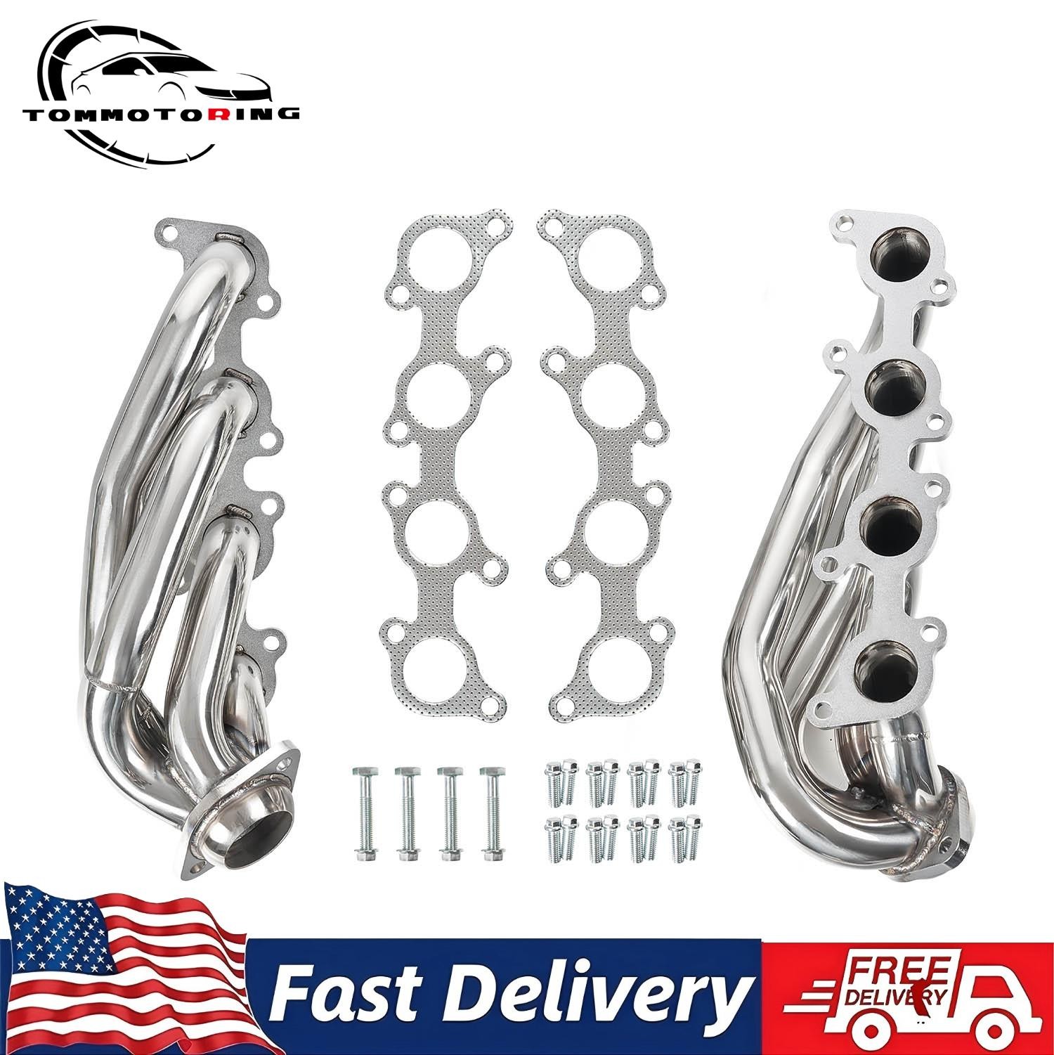 Stainless Shorty Headers for 11-17 Ford F150 5.0L Coyote V8 Exhaust Manifold US