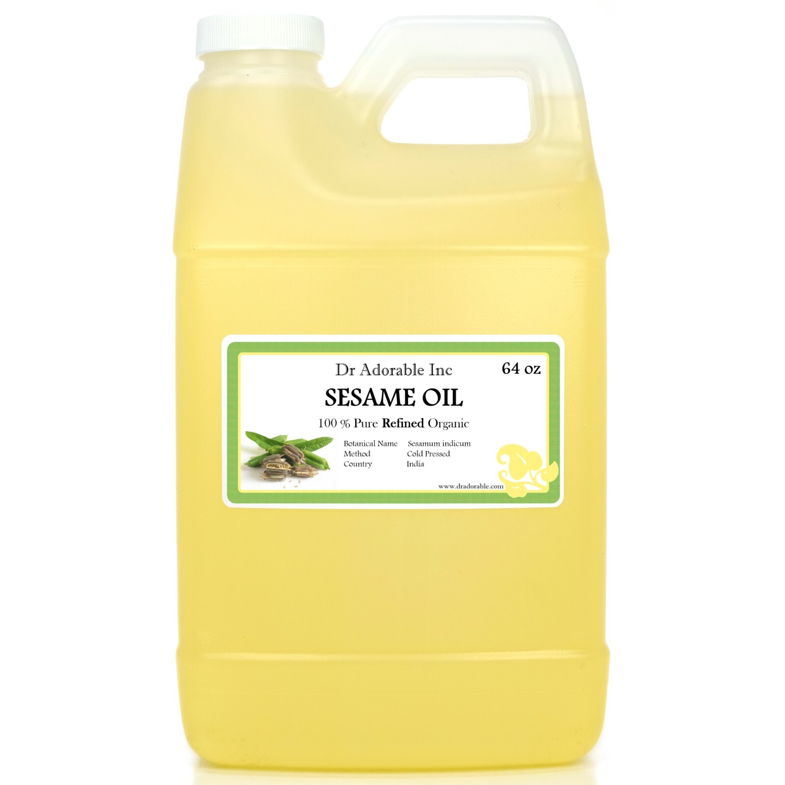 64 OZ/HALF GALLON PURE SESAME OIL REFINED ORGANIC COLD PRESSED  