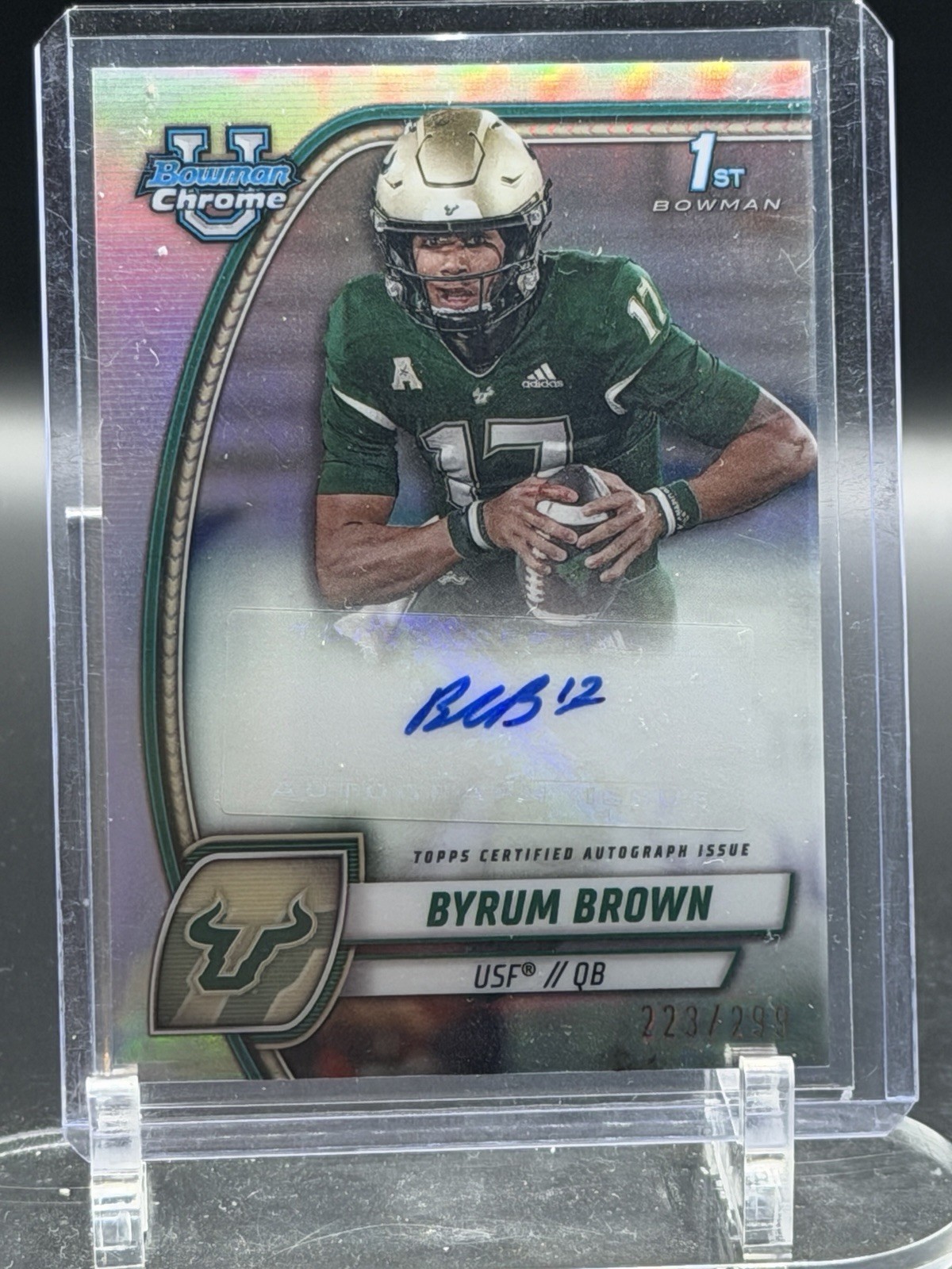 2024 Bowman Chrome 1st University Byrum Brown #PA-BBR Silver Refractor Auto /299 2024 Bowman Chrome 1st University Byrum Brown #PA-BBR Silver Refractor Auto /299