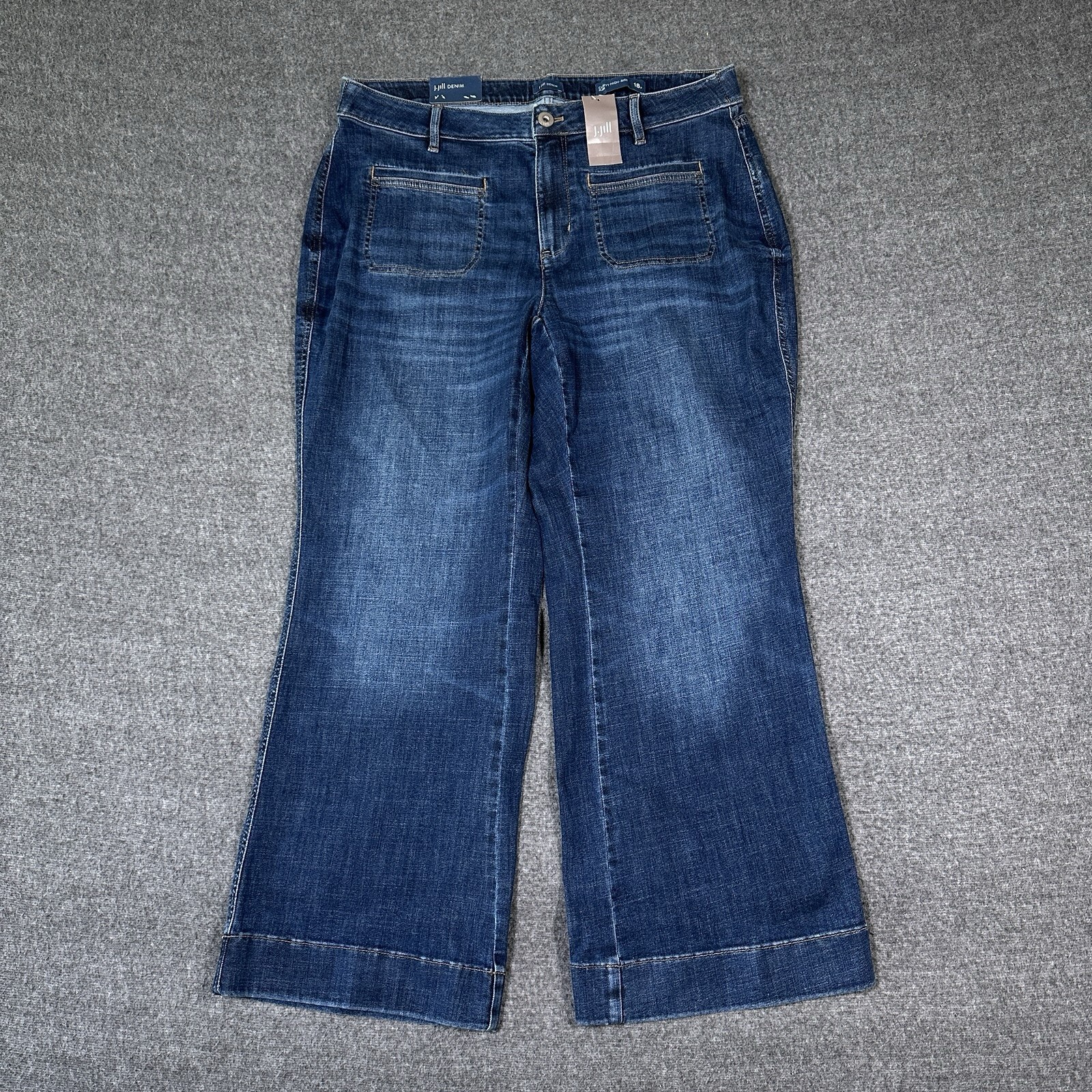 J Jill Jeans Womens 18 Petite Tremont Wash Denim Curvy High Rise Flare NWT $109