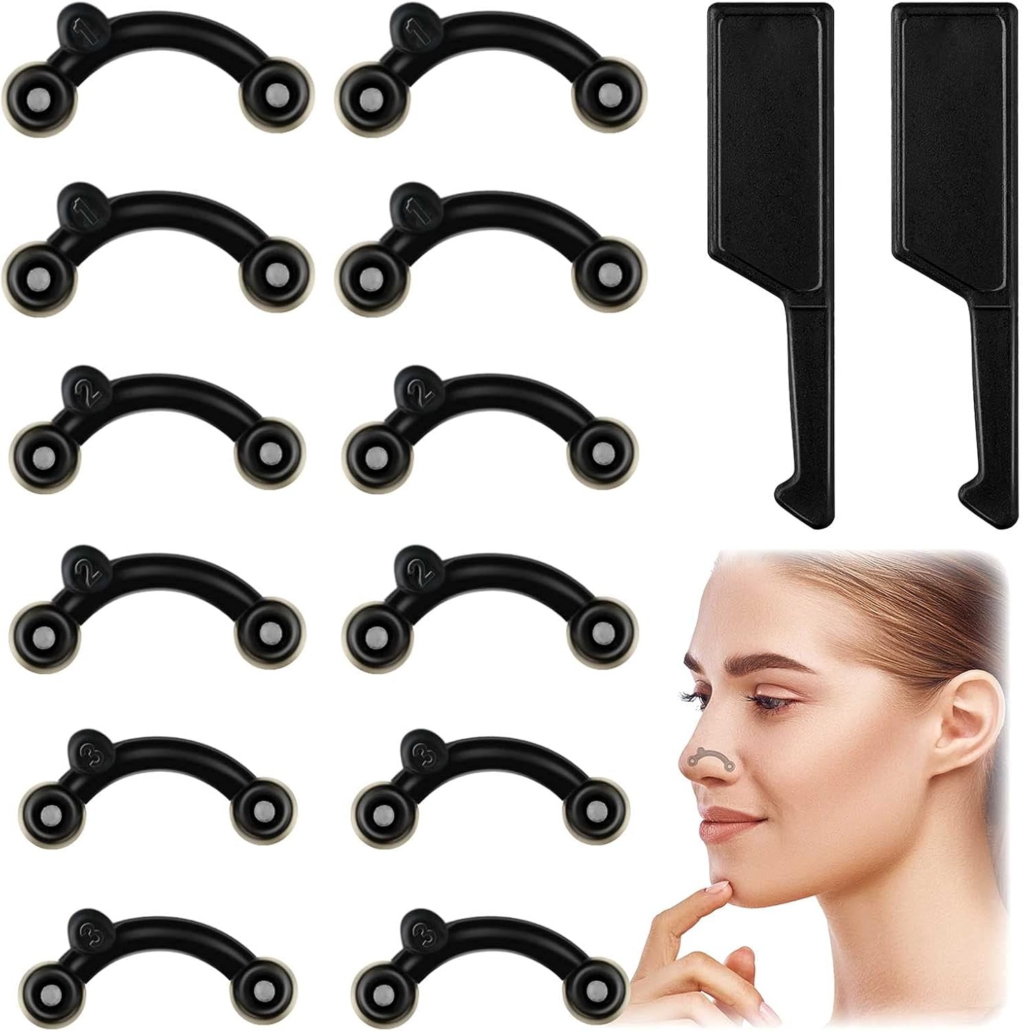Maitys 6 Pairs Nose up Lifting Shaper Clip Nose Lifter, Black Maitys 6 Pairs Nose up Lifting Shaper Clip Nose Lifter, Black