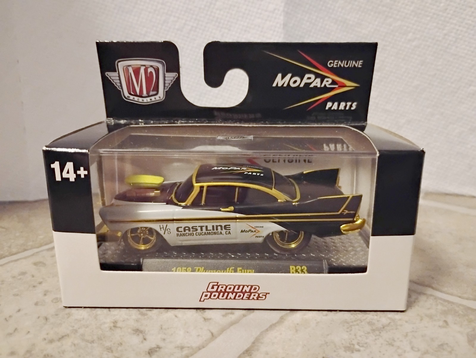 M2 Machines Gold Chase Castline 1958 Plymouth Fury 1:64 Diecast 1/750  MoPar