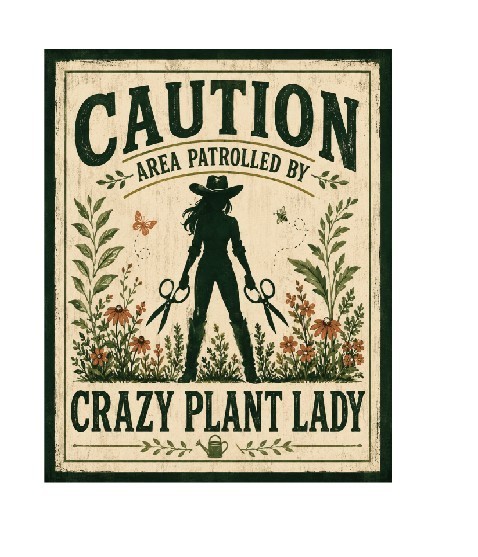Vintage Style Metal Sign Crazy Plant Lady MS416 Vintage Style Metal Sign Crazy Plant Lady MS416