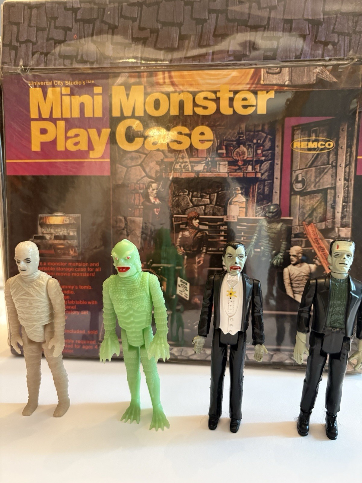Vintage Remco Monsters and Play Case - Including Glowing Mummy And Creaure