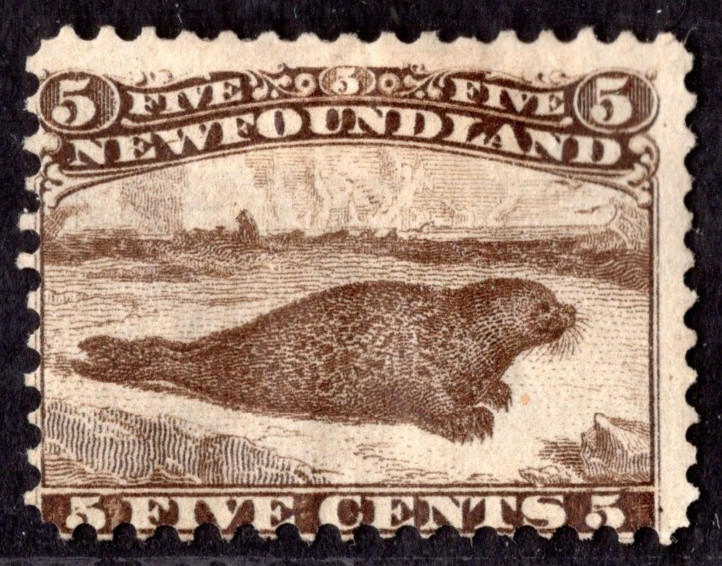 CANADA NEWFOUNDLAND 1865 SCOTT #25 MINT NO GUM C.V. $750