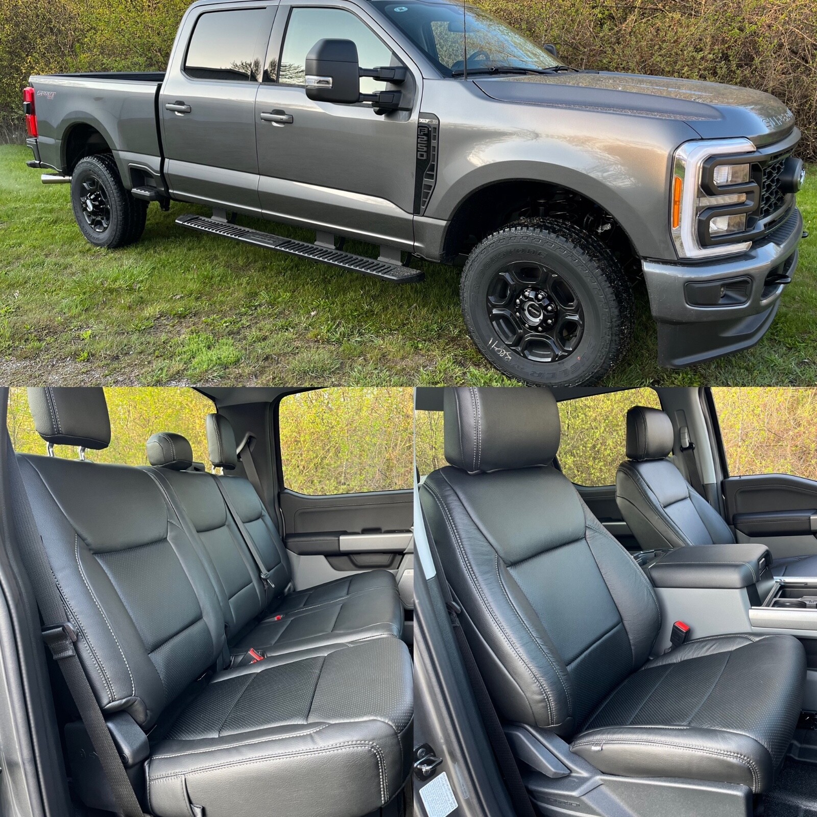 2024 Ford F-250 XLT CREW CAB Factory-Style Black Leather Seat Covers