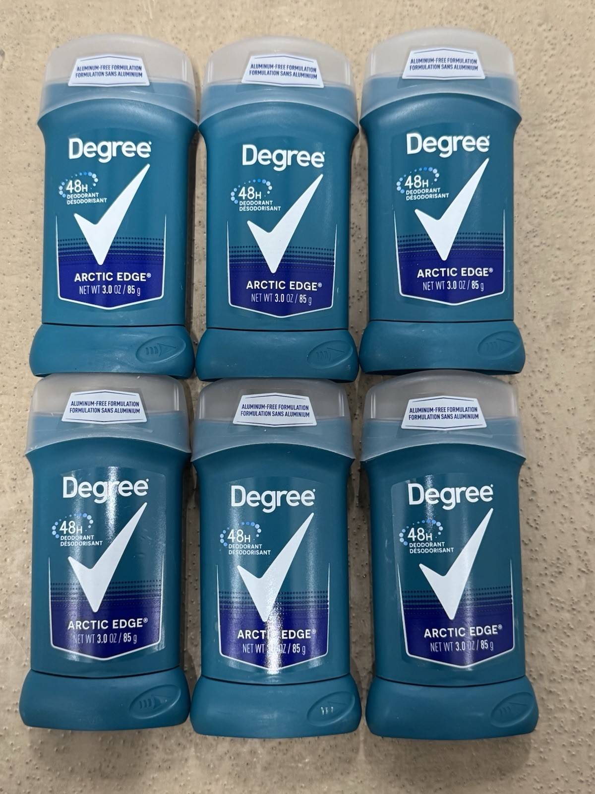 6x Pack Degree Mens Deodorant, Arctic Edge, 3 Ounce Each Lot