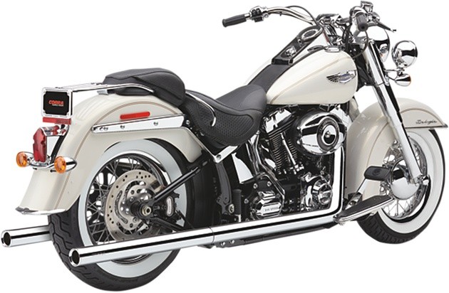 Cobra True Duals Billet Tip Full Exhaust Chrome Harley Softail 1997-2006