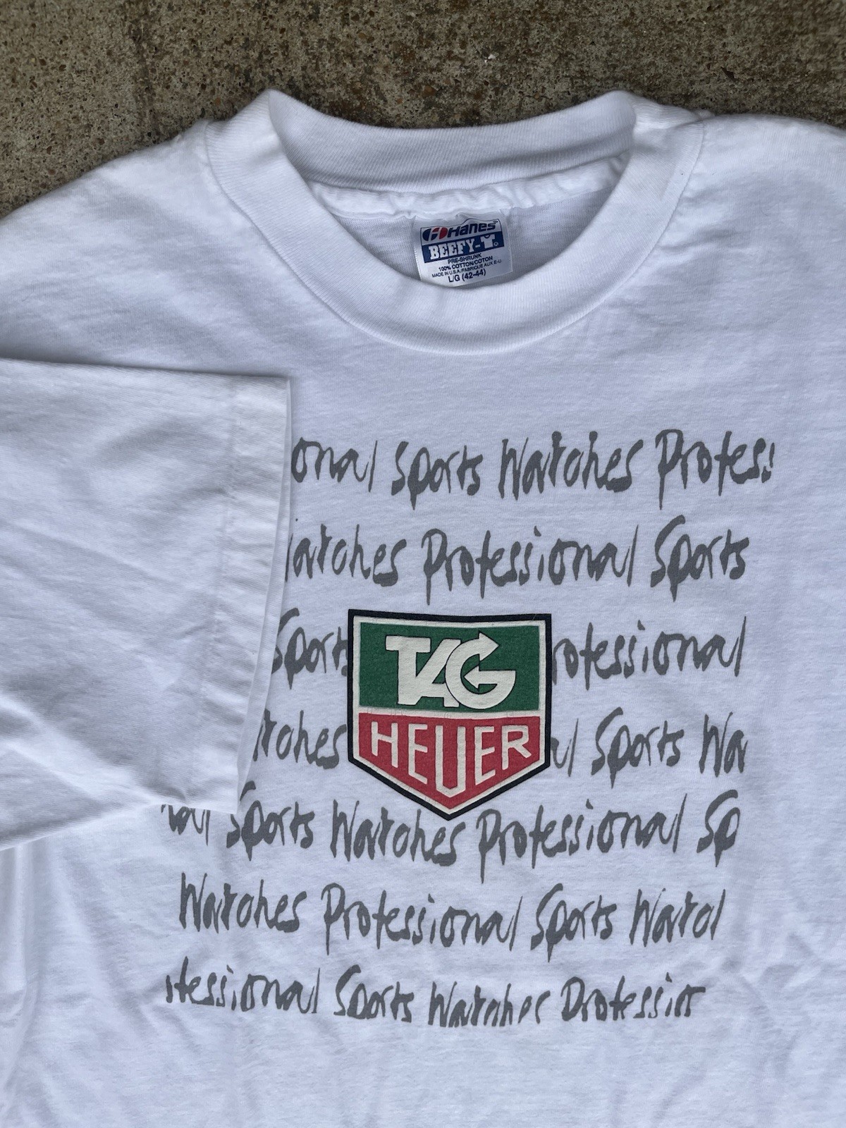 VTG 80s/90s Tag Heuer Professional Sports Watches T Shirt Hanes Size L Racing VTG 80s/90s Tag Heuer Professional Sports Watches T Shirt Hanes Size L Racing
