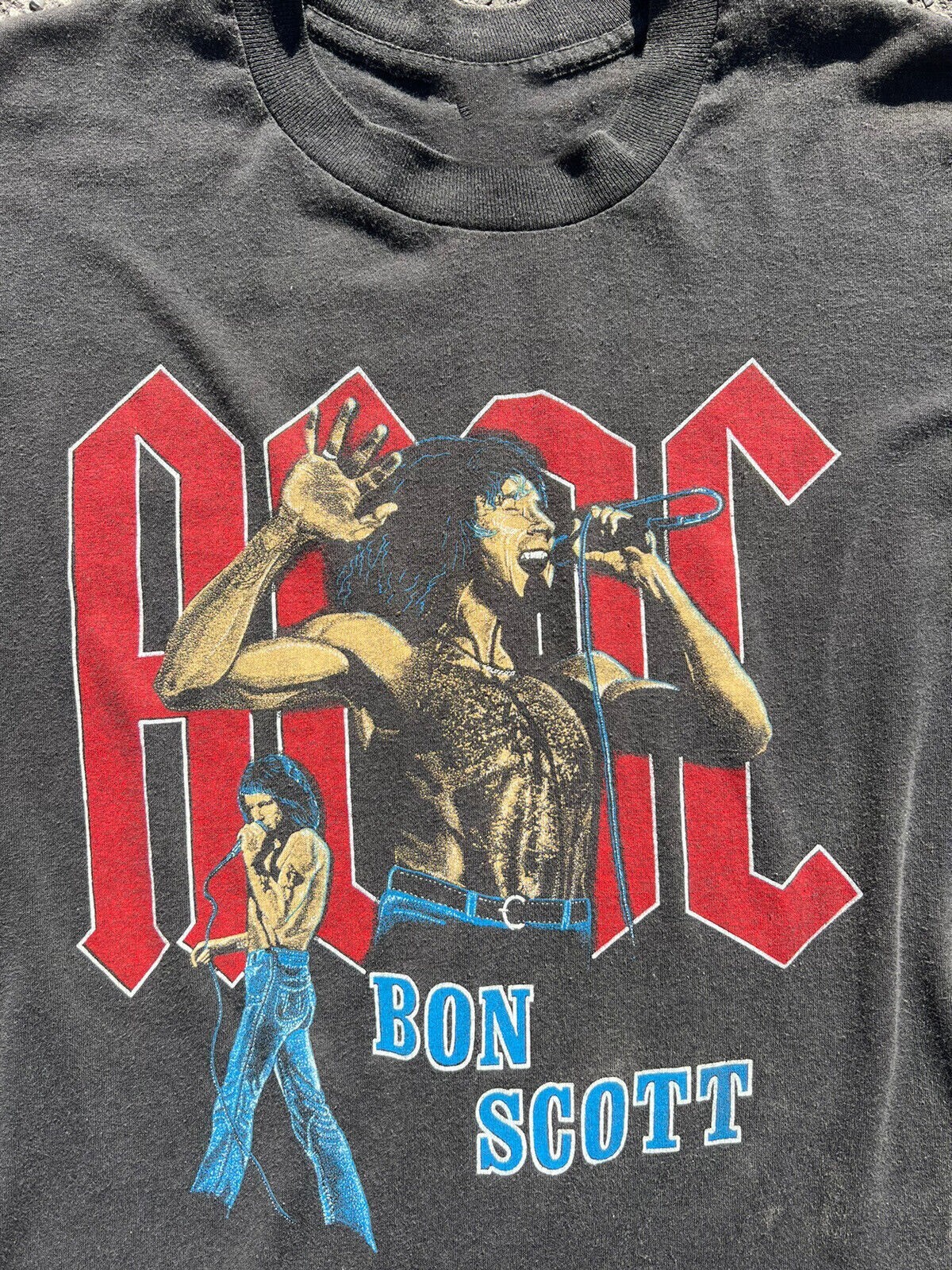 VTG Bon Scott - ACDC Band Short Sleeve Black All Size Gift Shirt BB39 VTG Bon Scott - ACDC Band Short Sleeve Black All Size Gift Shirt BB39