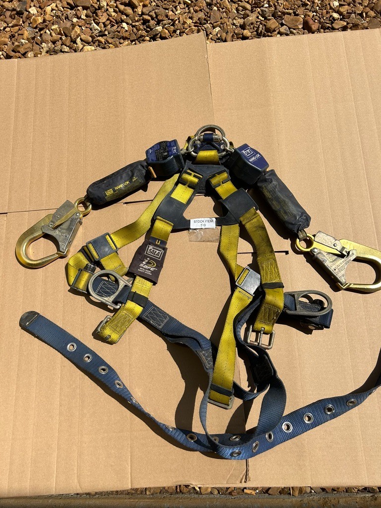 TWO DBI-SALA Nano-Lok Self Retracting Lifelines w/ DBI Delta Universal Harness