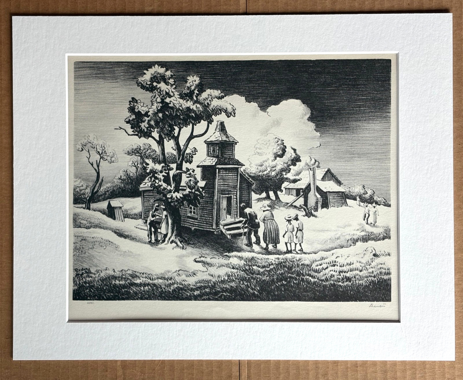 Vtg 1939 Print in 11x14 Mat Ready to Frame: Thomas Hart Benton, Vtg 1939 Print in 11x14 Mat Ready to Frame: Thomas Hart Benton,