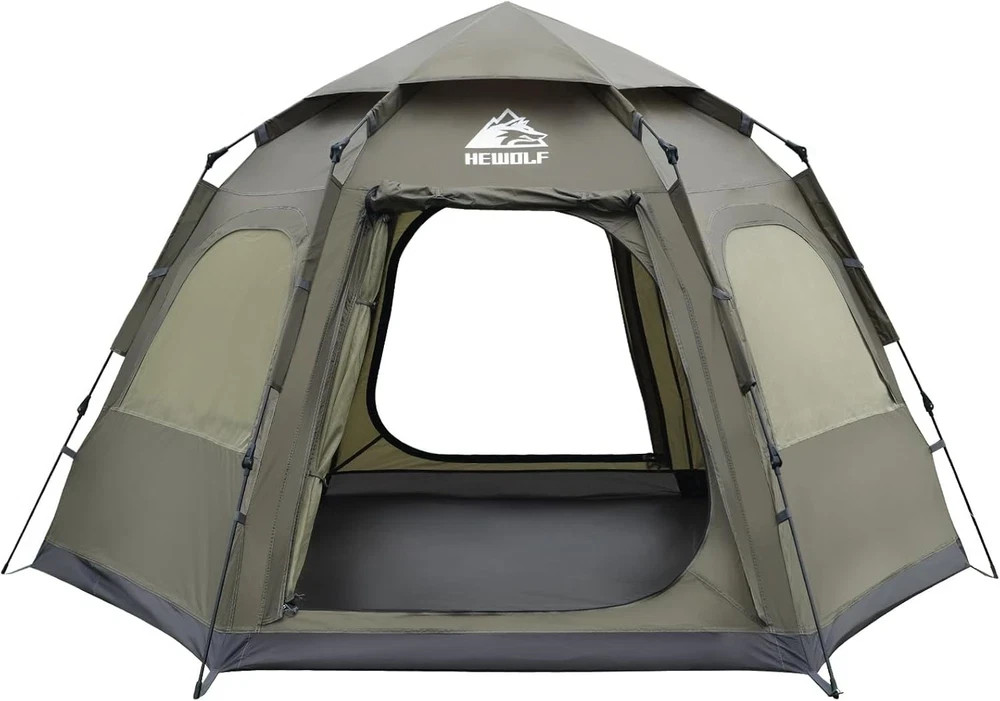 2/3/4 Person Camping Tent - Instant Pop Up Waterproof 2 Doors Tent with E