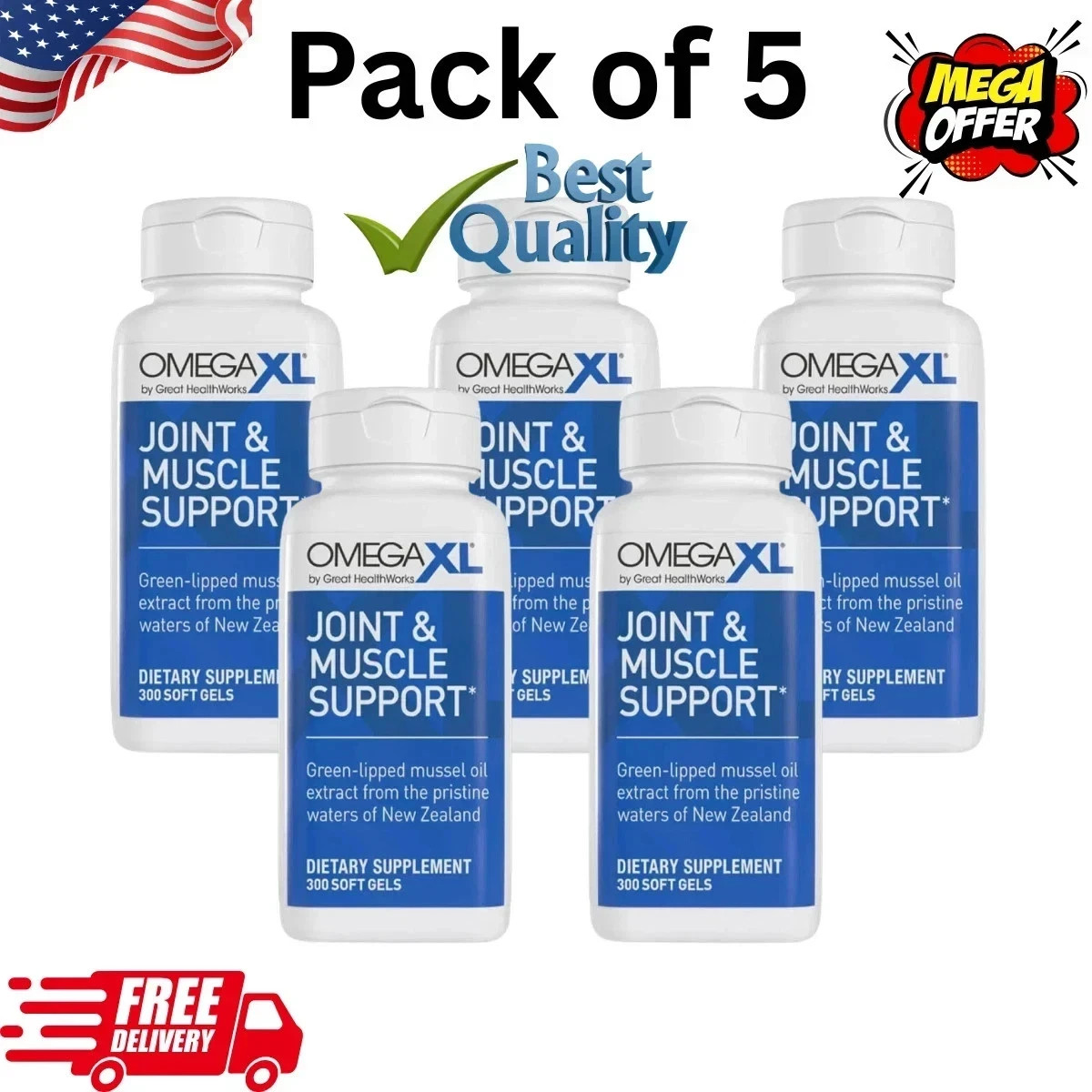 OmegaXL–300 Pack of 5 Great Supplement Formula for Joint Sup & Relief OmegaXL–300 Pack of 5 Great Supplement Formula for Joint Sup & Relief