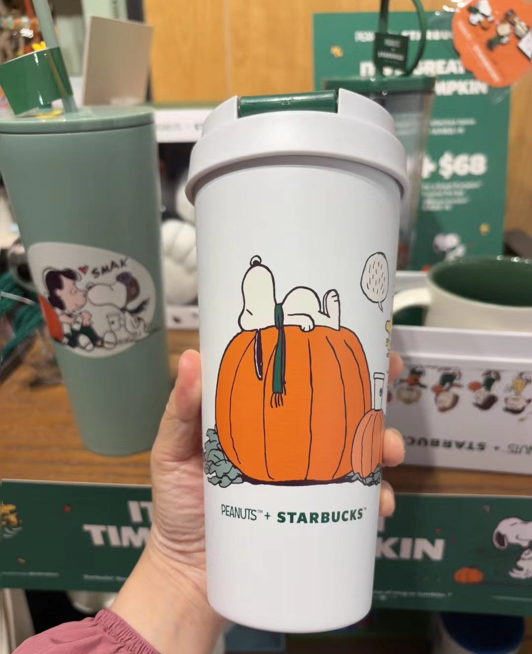 Starbucks x Peanuts Snoopy Woodstock Great Pumpkin Stainless Steel Tumbler 16oz