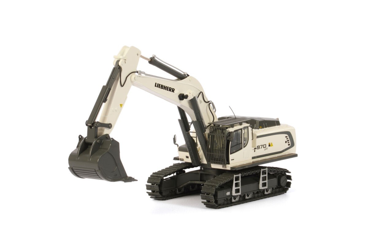 Liebherr R970 SME Excavator - White - WSI 1:50 Scale Diecast Model #04-1156 New