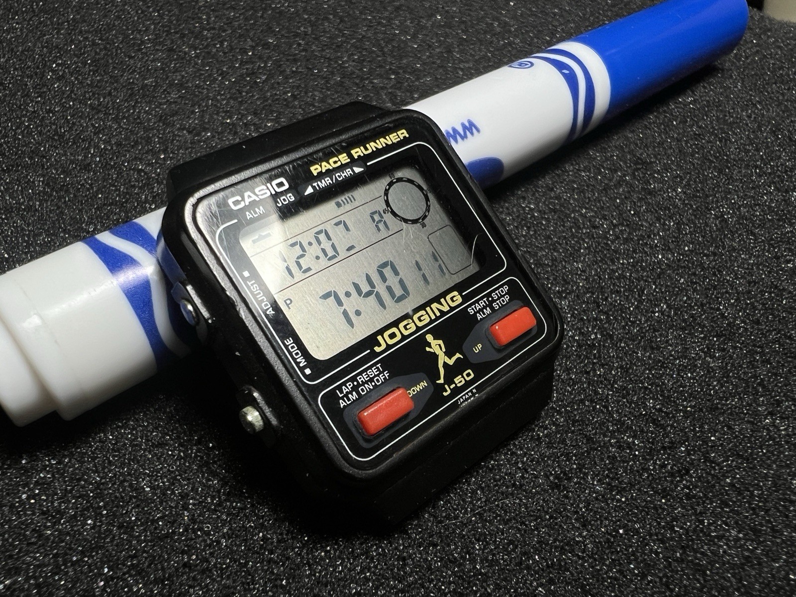 1984 Vintage Casio Pace Runner J-50 No. 208 Jogging Watch (No Band) 1980s