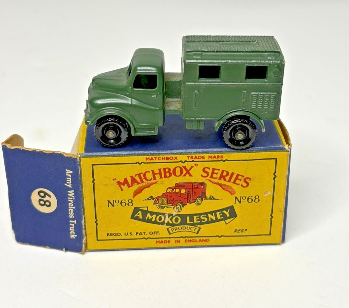Vintage Matchbox Moko Lesney #68A Austin MKII Radio Truck w/ Box 1959