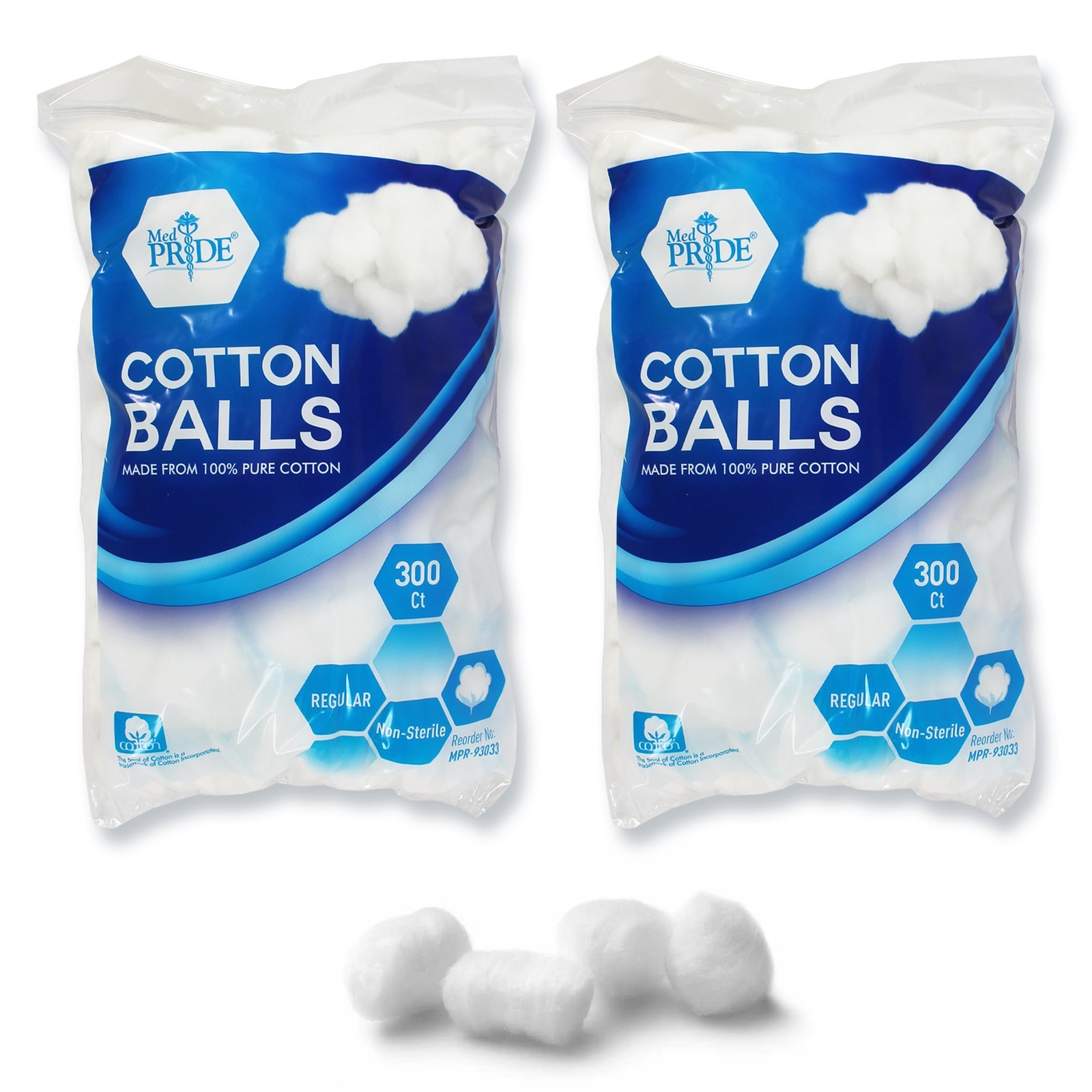 MED PRIDE Cotton Balls 100% Pure Ultra Soft Medical Absorbent Multipurpose 600ct