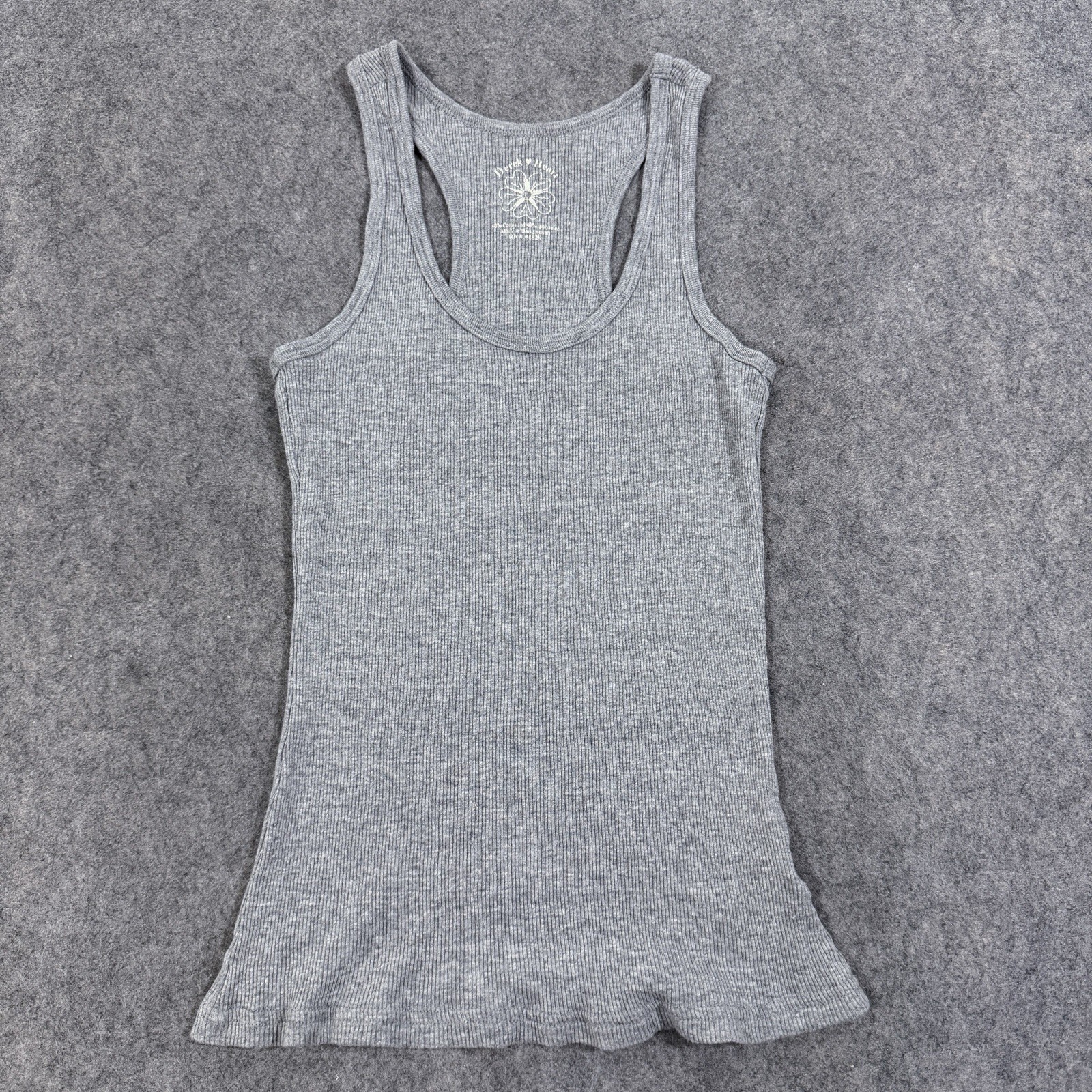 Derek Heart Casual Race-Back Ribbed Tank Top Fits Women\'s Size (See Photos) Gray