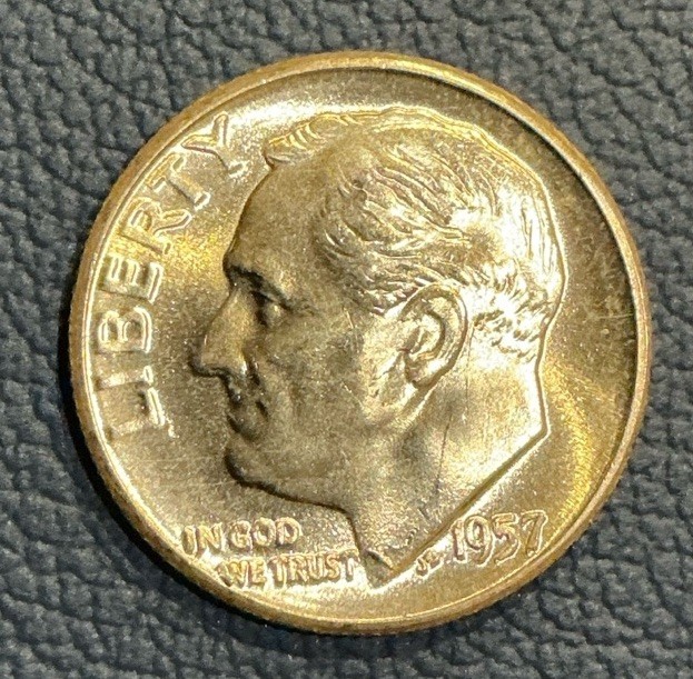 1957-P U.S. Silver Roosevelt Dime – Brilliant Uncirculated - 90% Silver 1957-P U.S. Silver Roosevelt Dime – Brilliant Uncirculated - 90% Silver