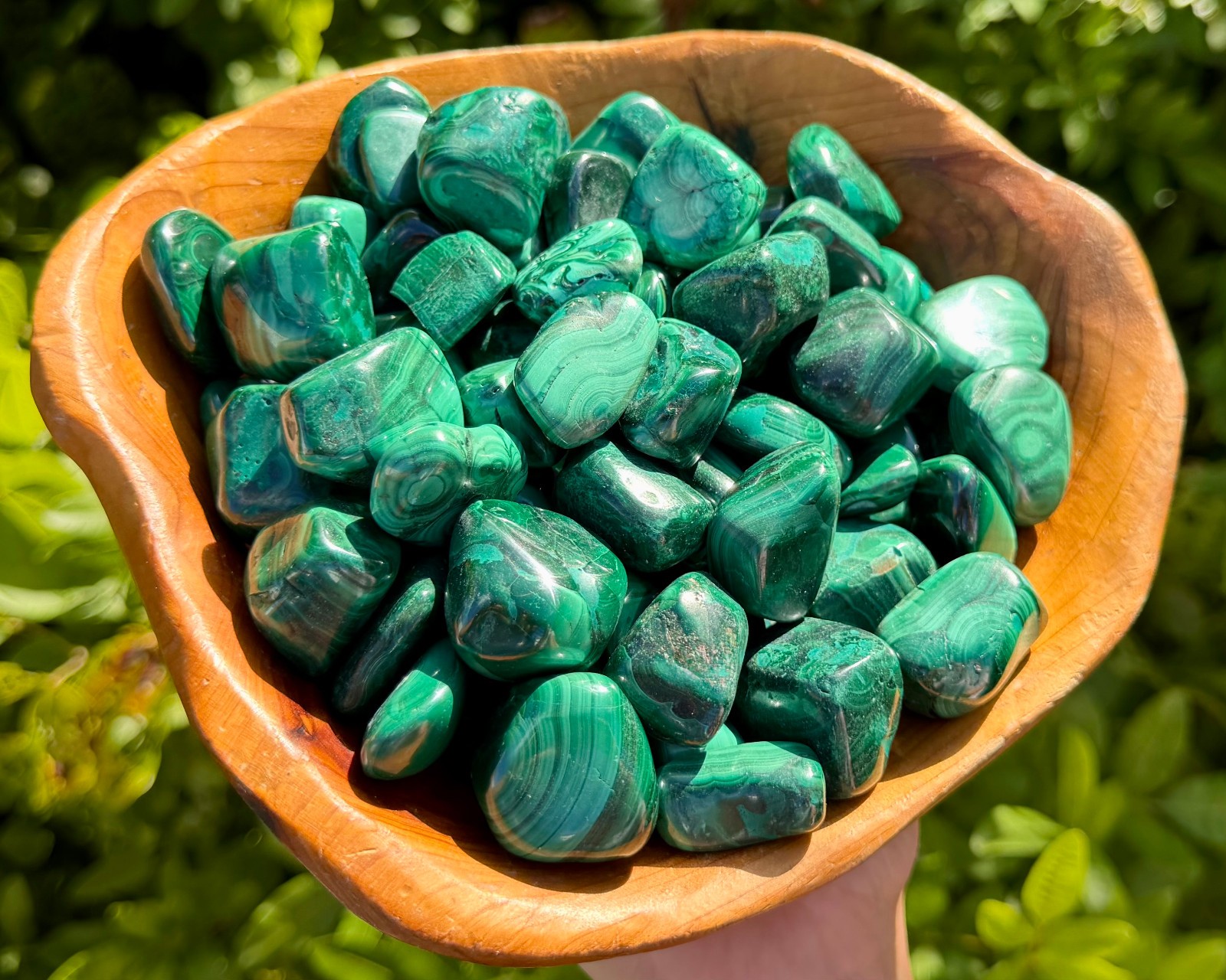 4 oz Malachite Tumbled Stones: 'A' Grade Natural Polished Crystals 1/4 lb Bulk