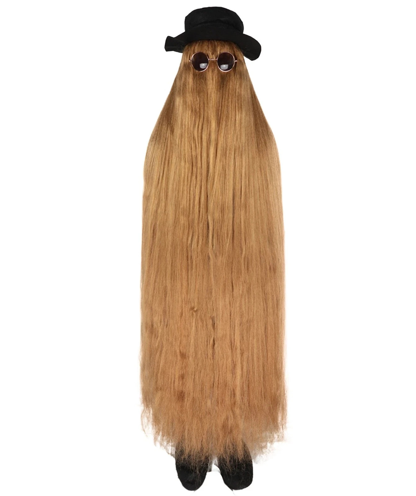 Addams Family Cousin Itt Inspired Costume – Wig, Hat & Glasses Set for Halloween