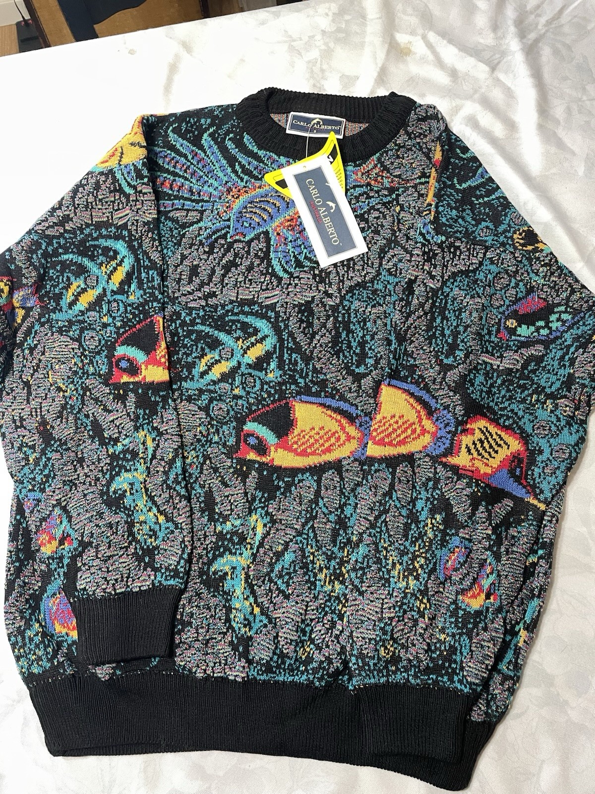 Carlo Alberto Men’s Pullover Long Sleeve Sz S 100% Mercerized cotton Carlo Alberto Men’s Pullover Long Sleeve Sz S 100% Mercerized cotton