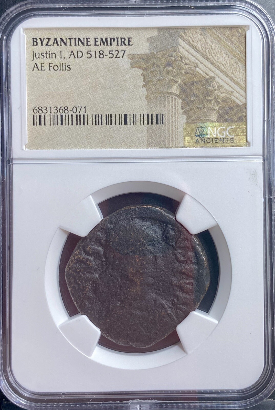 Byzantine Empire Coin 518-527 AD Genuine NGC Certified Ancient  Justin I Nice