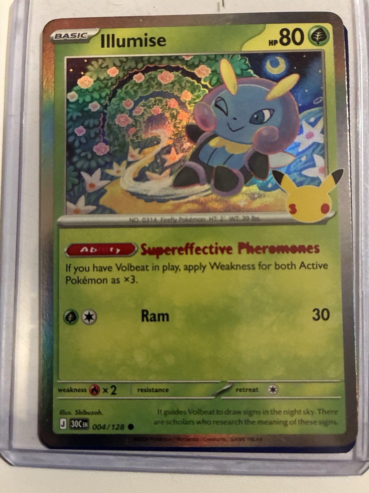 Illumise 30th Anniversary Print Error Pokémon Misprint Pokemon Card Illumise 30th Anniversary Print Error Pokémon Misprint Pokemon Card
