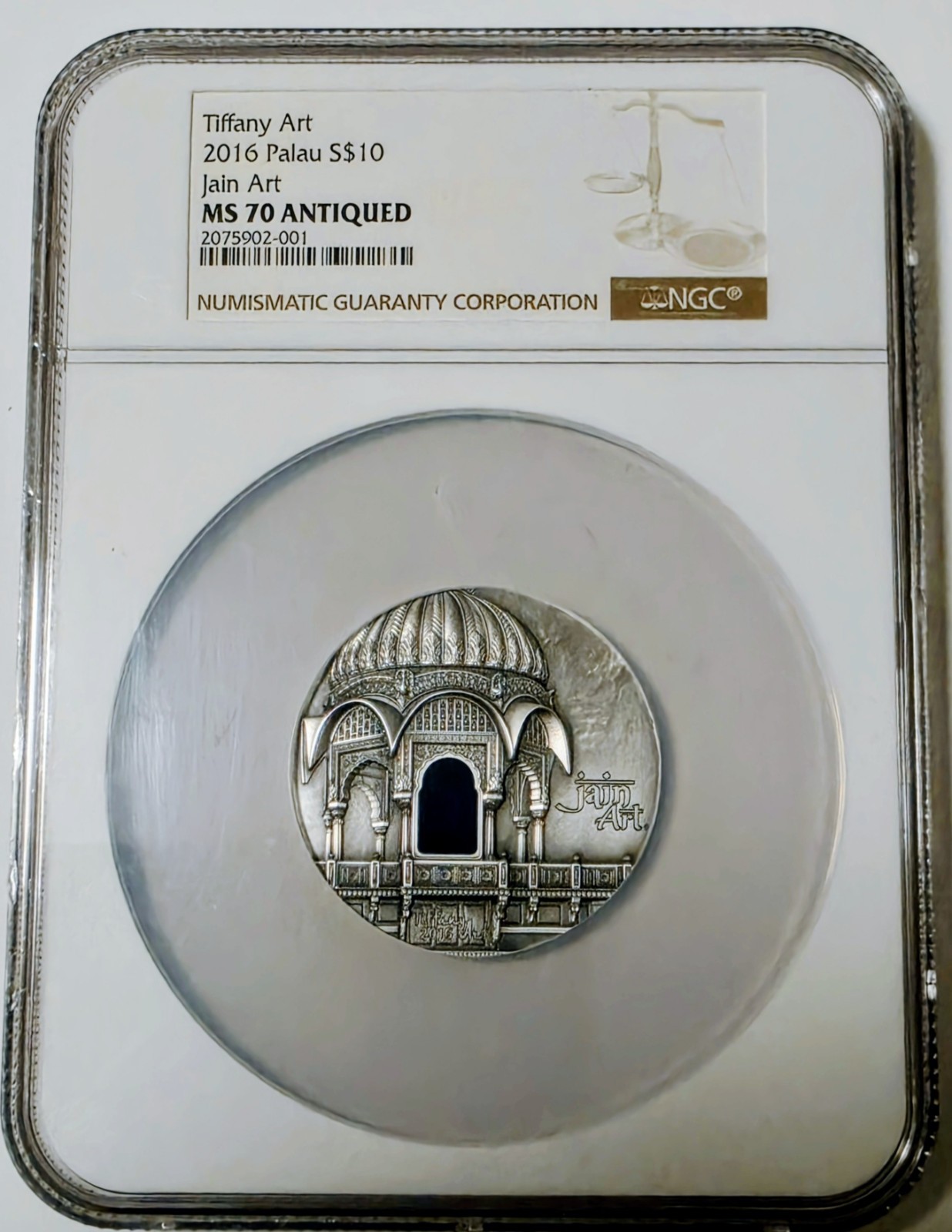 2016 TIFFANY ART - JANE ART- 2 oz .999 Fine Silver Coin Limited - NGC MS70 Antiq
