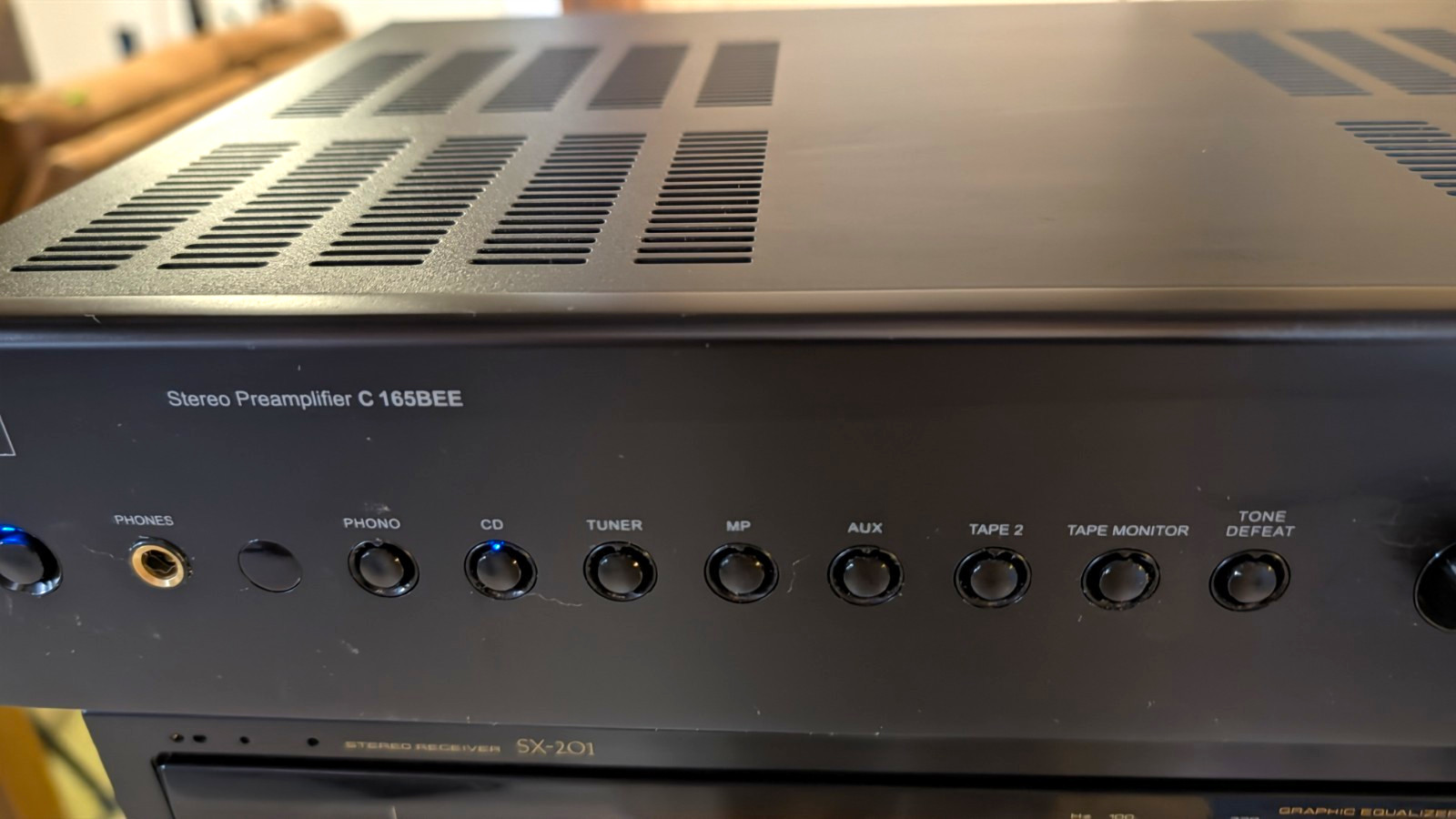 NAD C 165BEE 2-Channel Stereo Preamplifier Phono Headphone Tone Black