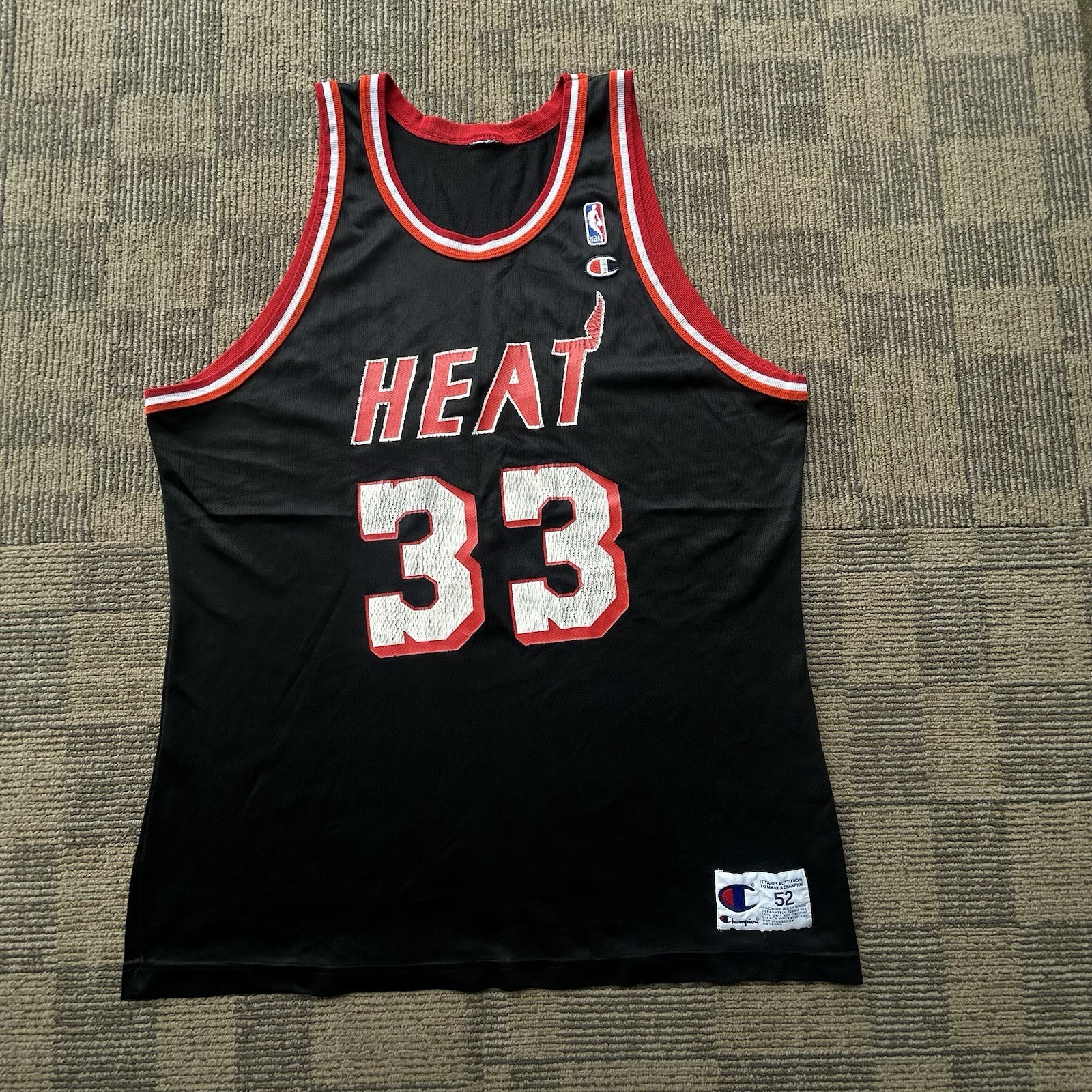 Vintage Alonzo Mourning Miami Heat Champion Jersey 52 XXL RARE