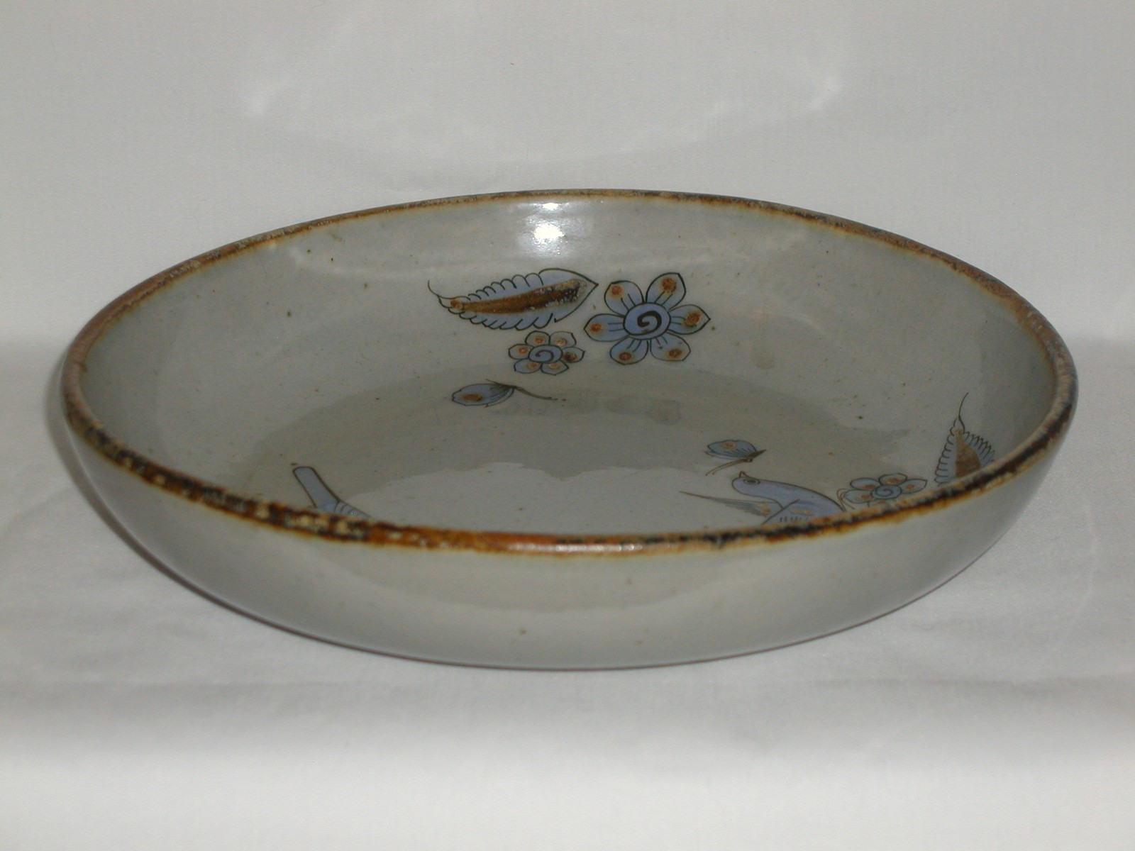 Vintage El Palomar Stoneware Shallow Bowl - Tonala Mexico