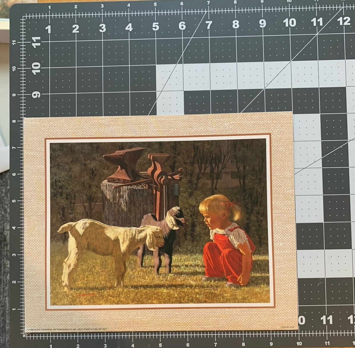 Young Girl With Goats By Robb Woods 10x8 Litho VTG 1988 Farm Life Rural Tools Young Girl With Goats By Robb Woods 10x8 Litho VTG 1988 Farm Life Rural Tools